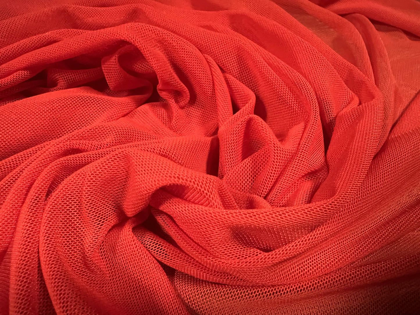 Power mesh net stretch spandex fabric, per metre - plain - cayenne pepper