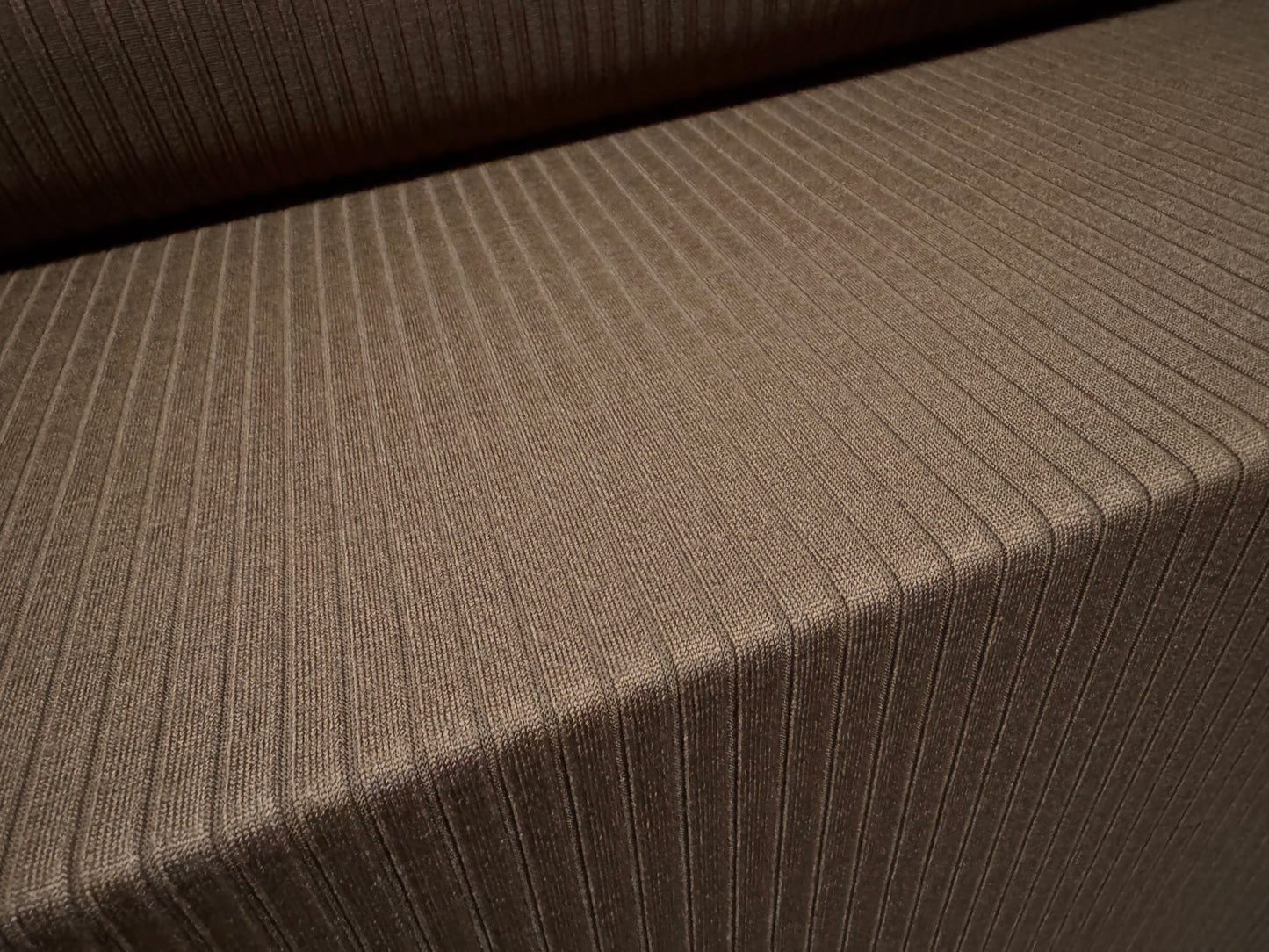Stretch spandex rib jersey fabric, per metre - plain - mocha brown