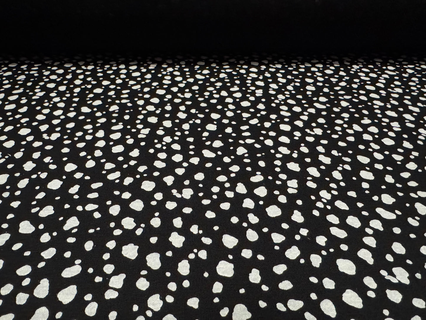 Viscose spandex stretch jersey fabric, per metre - rocks print - black & white