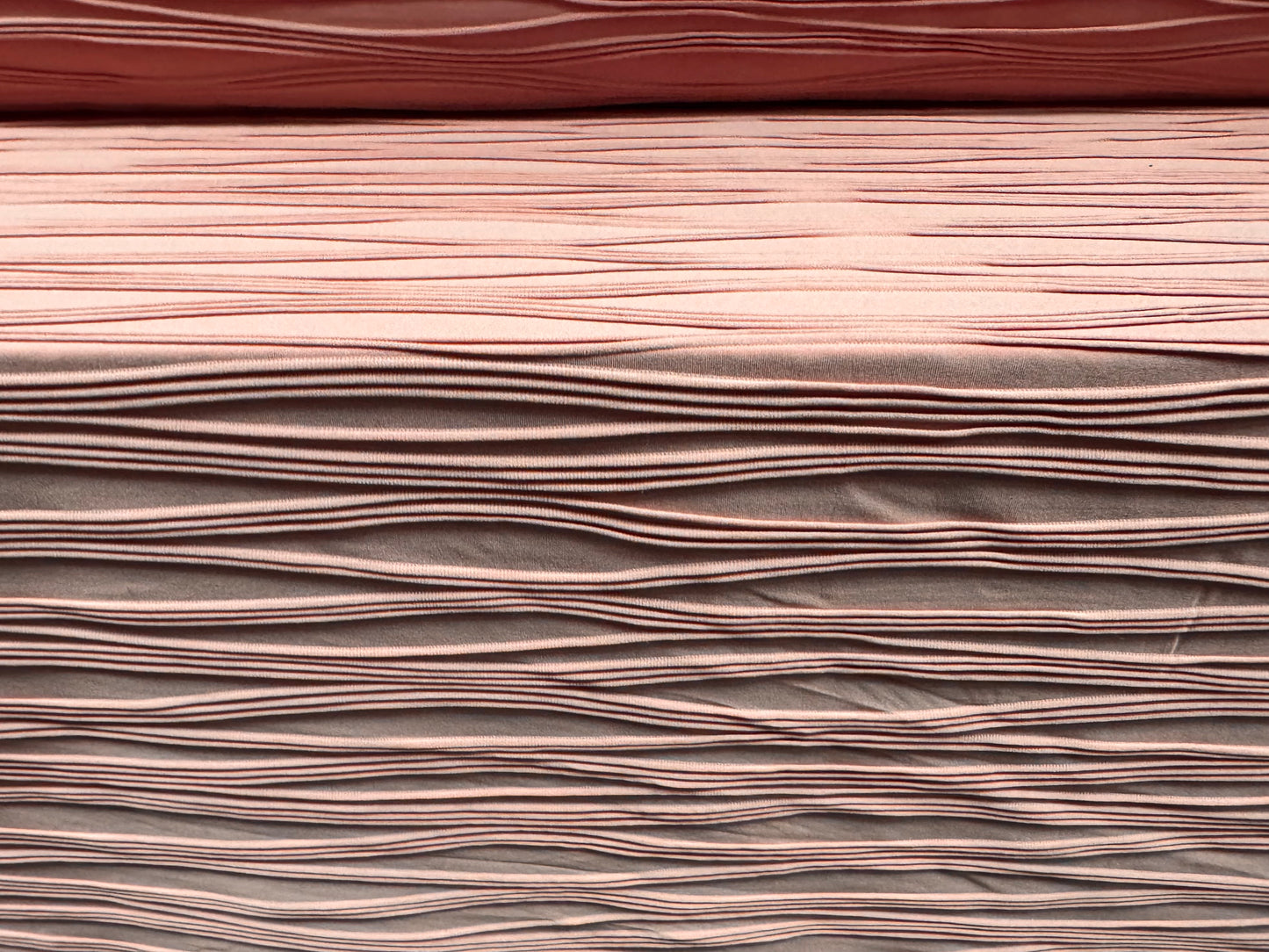 Wave jacquard stretch spandex double jersey fabric, per metre - rose pink
