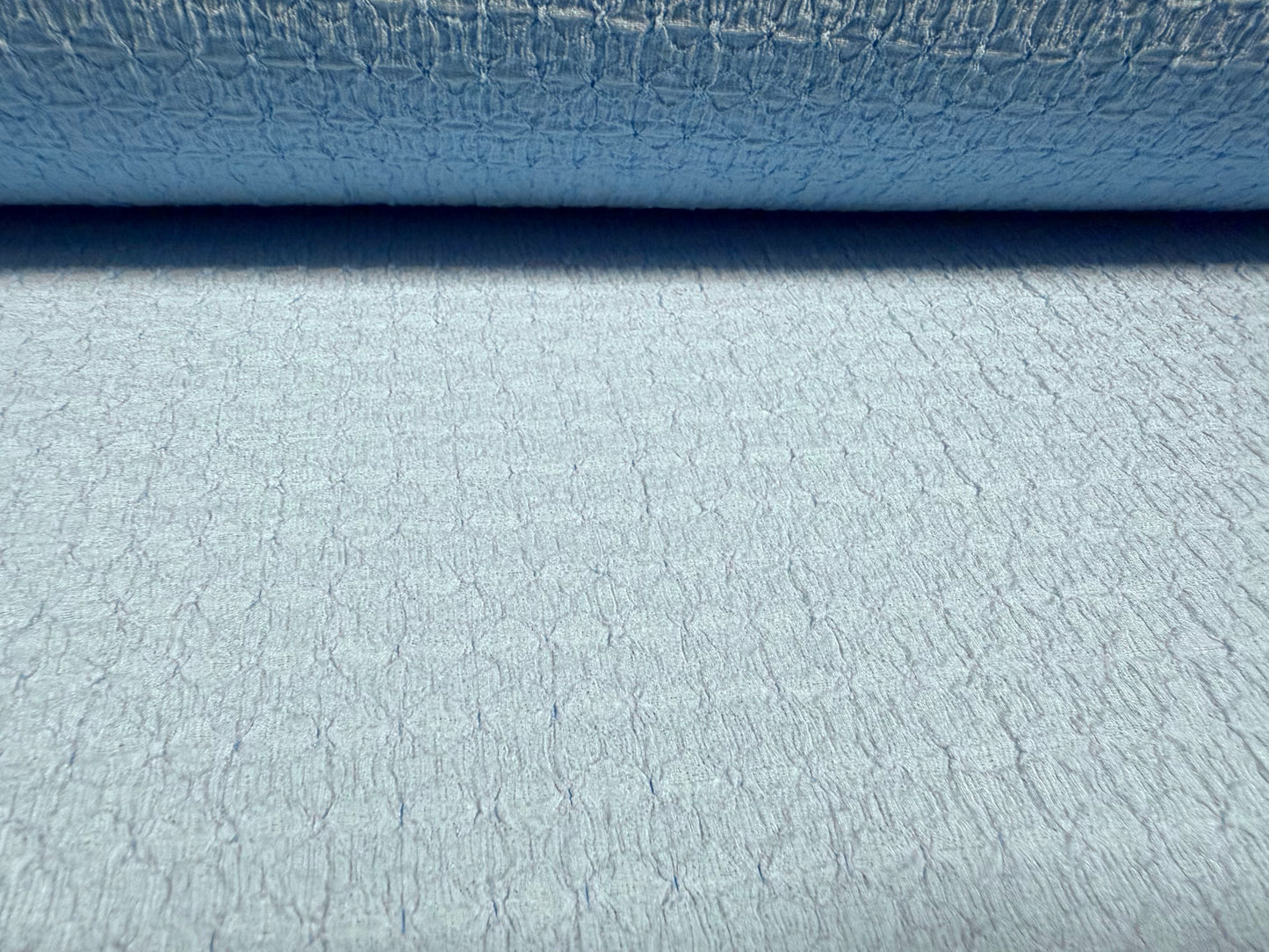 Stretch cloqué jacquard woven fashion fabric, per metre - sky blue