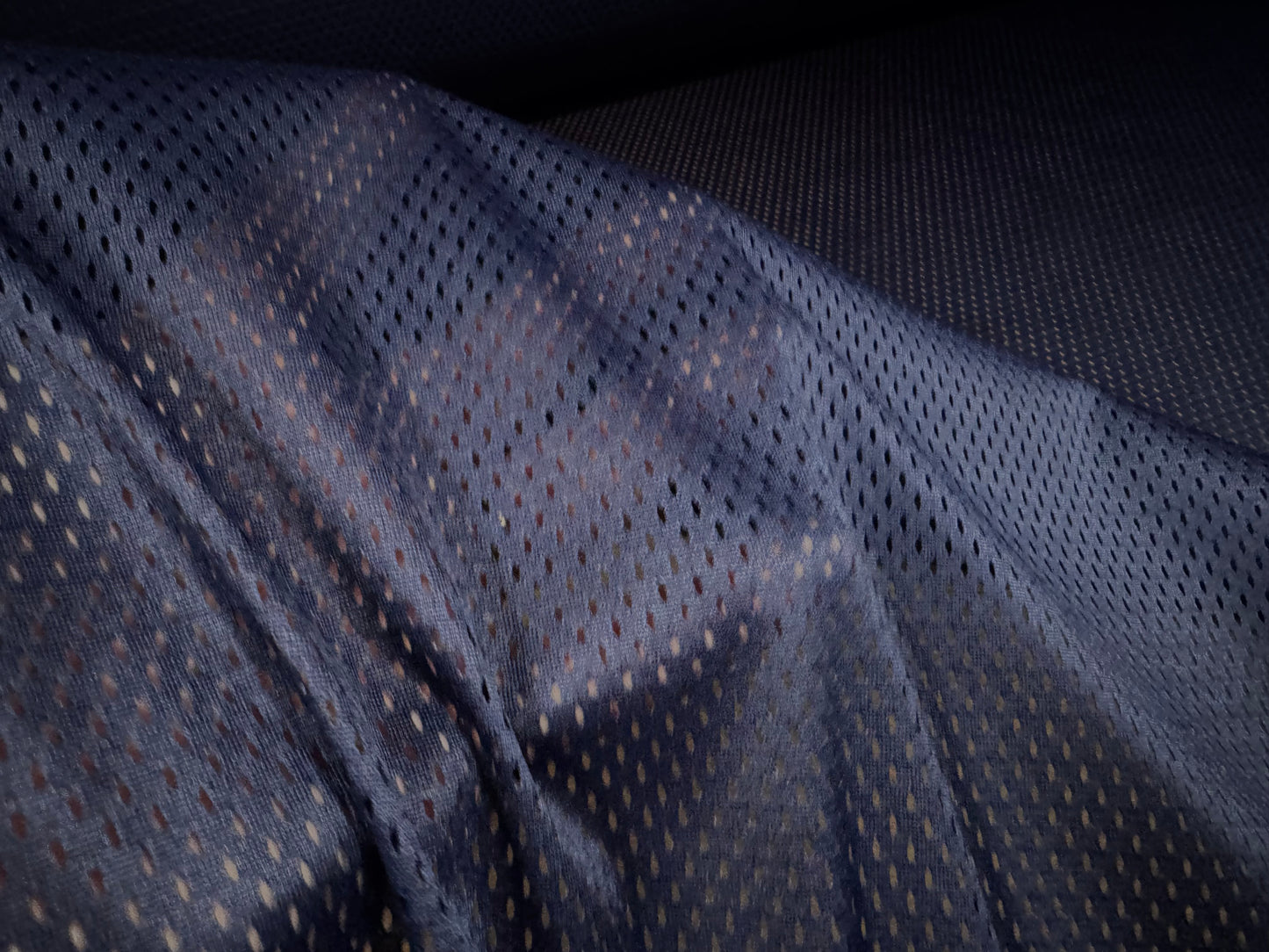 Airtex mesh eyelet fabric, per metre - plain - navy blue