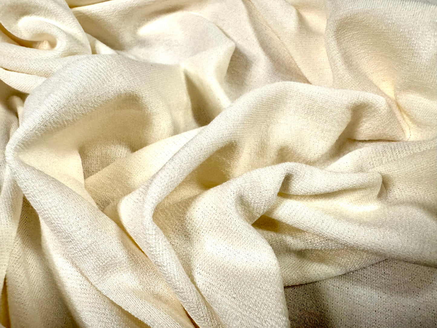 Morgan crepe double jersey stretch fabric, per metre - plain - cream