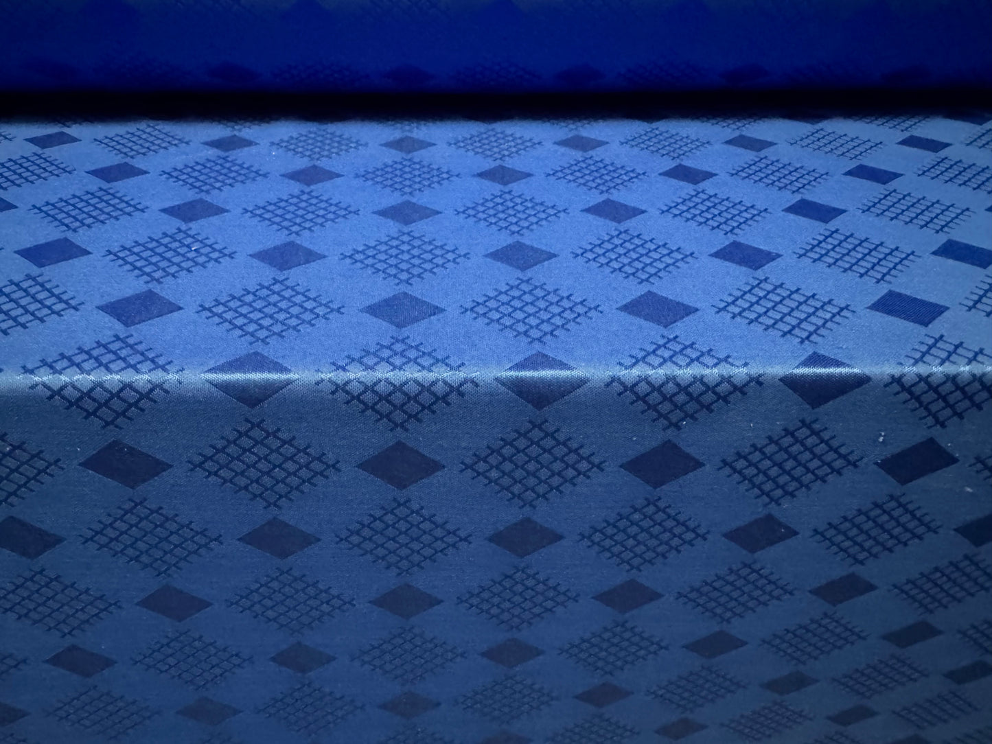 Single jersey fashion fabric, per metre - diamond sateen jacquard - Royal Blue