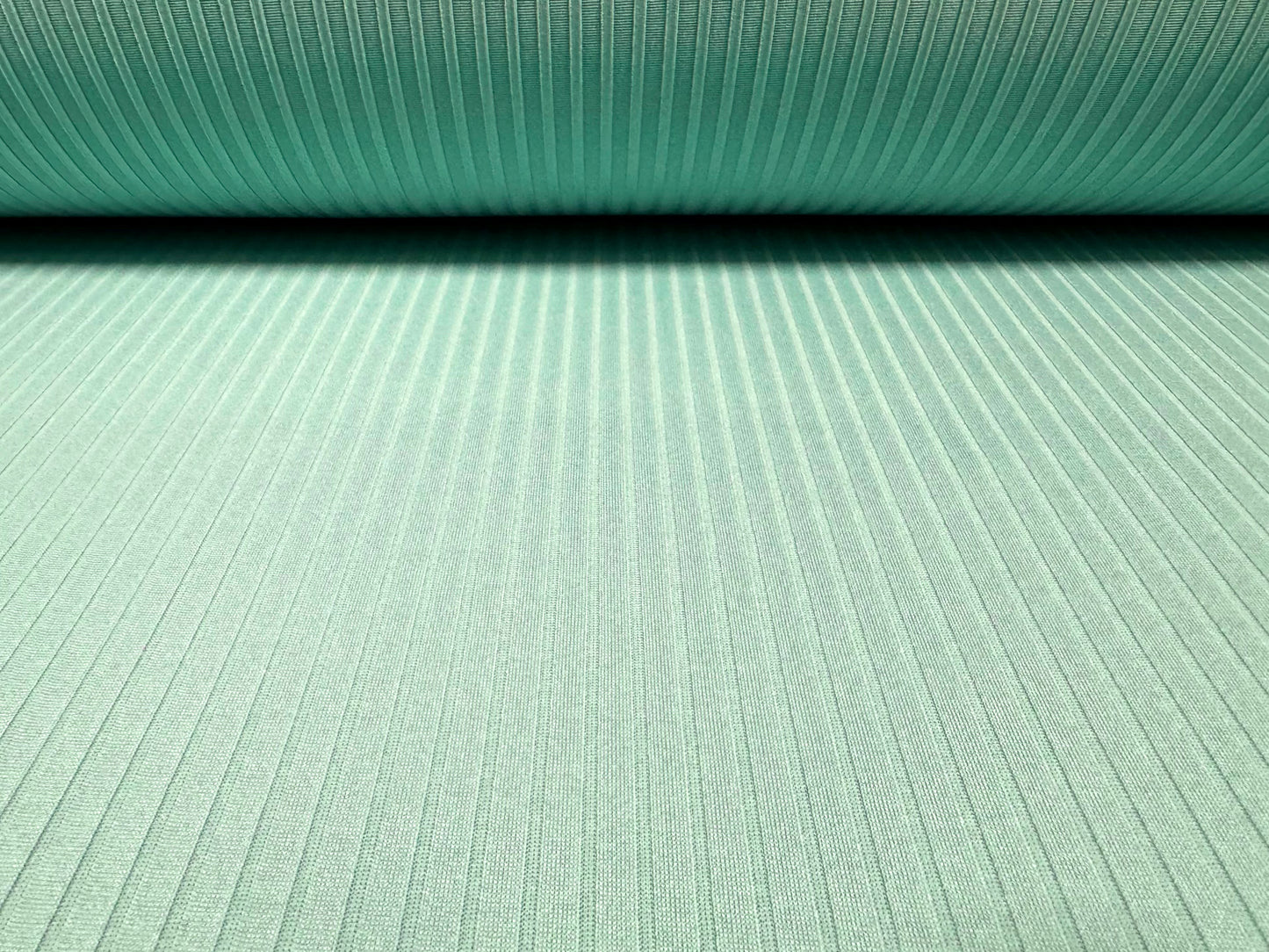 Stretch spandex rib jersey fabric, per metre - plain - aqua