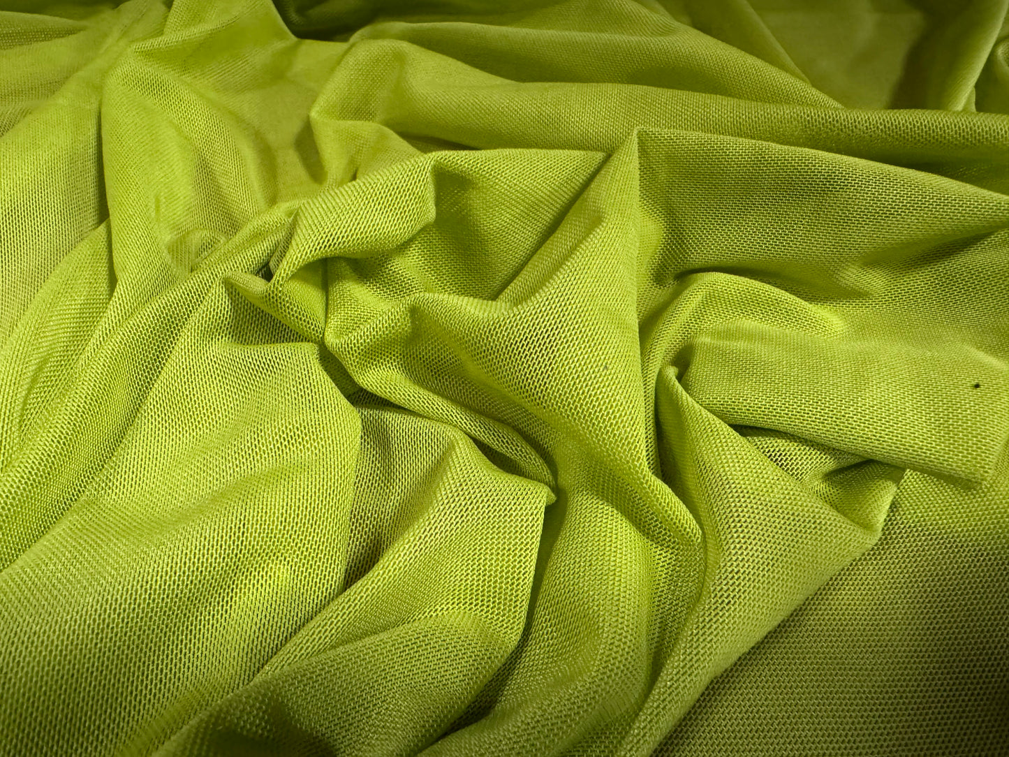 Power mesh net stretch spandex fabric, per metre - plain - wild lime