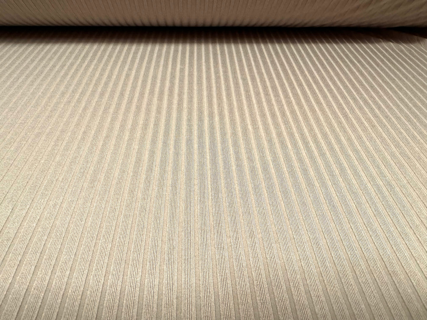 Stretch spandex rib jersey fabric, per metre - plain - sandstone