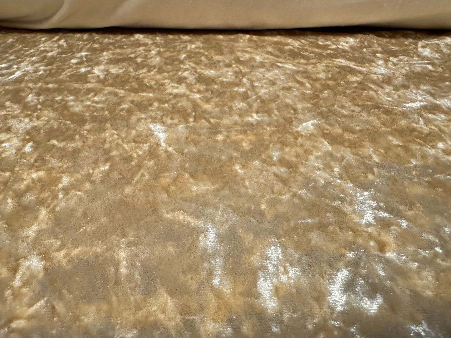 Spandex velvet stretch dress fabric, per metre - marbled - champagne