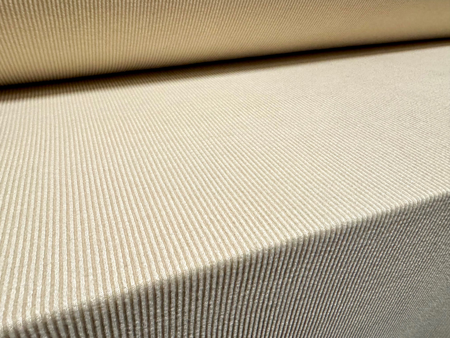 Powder touch rib stretch spandex jersey fabric, per metre - plain - cream
