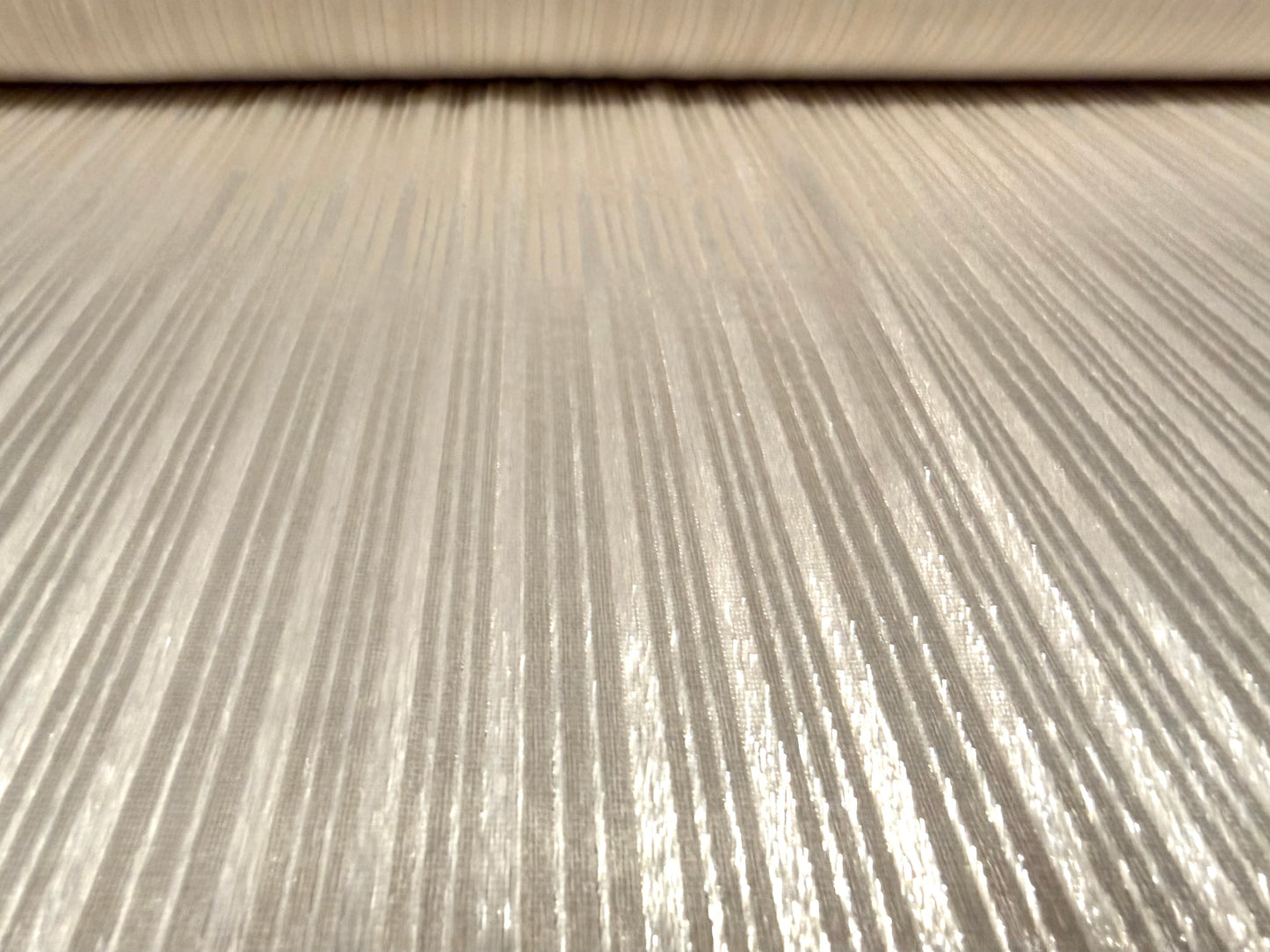 Close cropped velvet fabric, per metre - burnout stripe - champagne