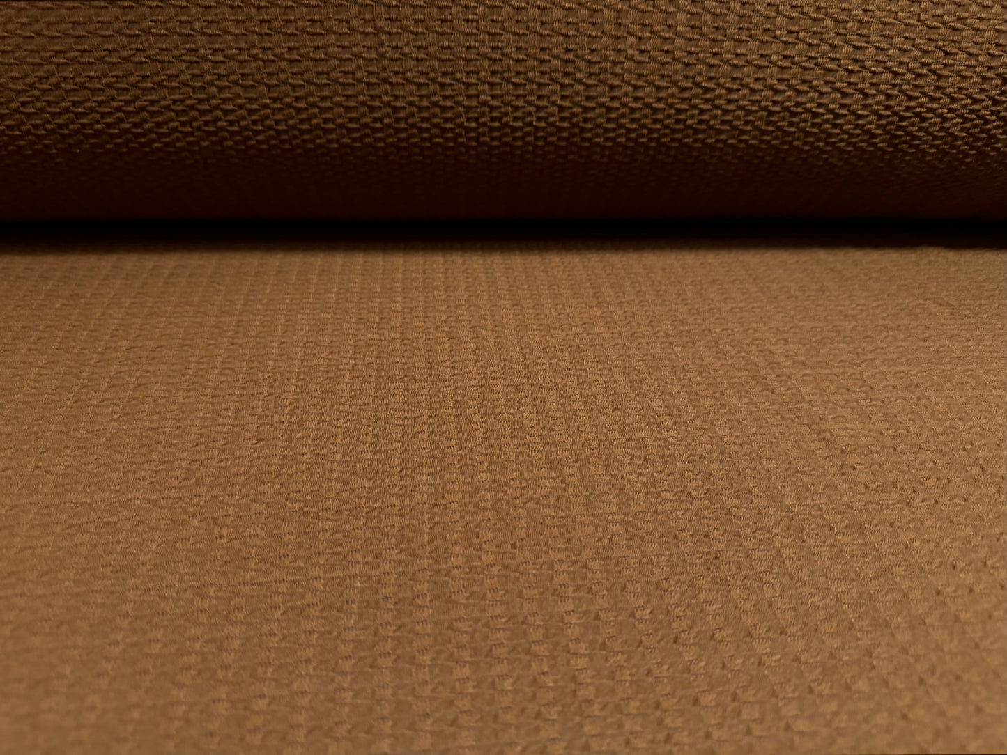 Double jersey knit stretch spandex fabric, per metre - jacquard - chocolate brown