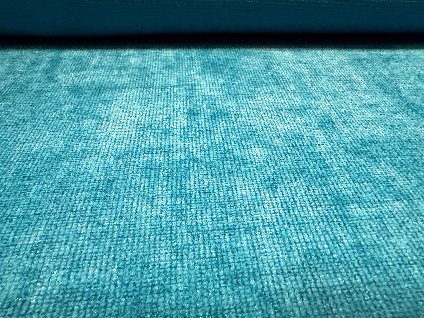 Soft chenille upholstery fabric, per metre - plain - turquoise