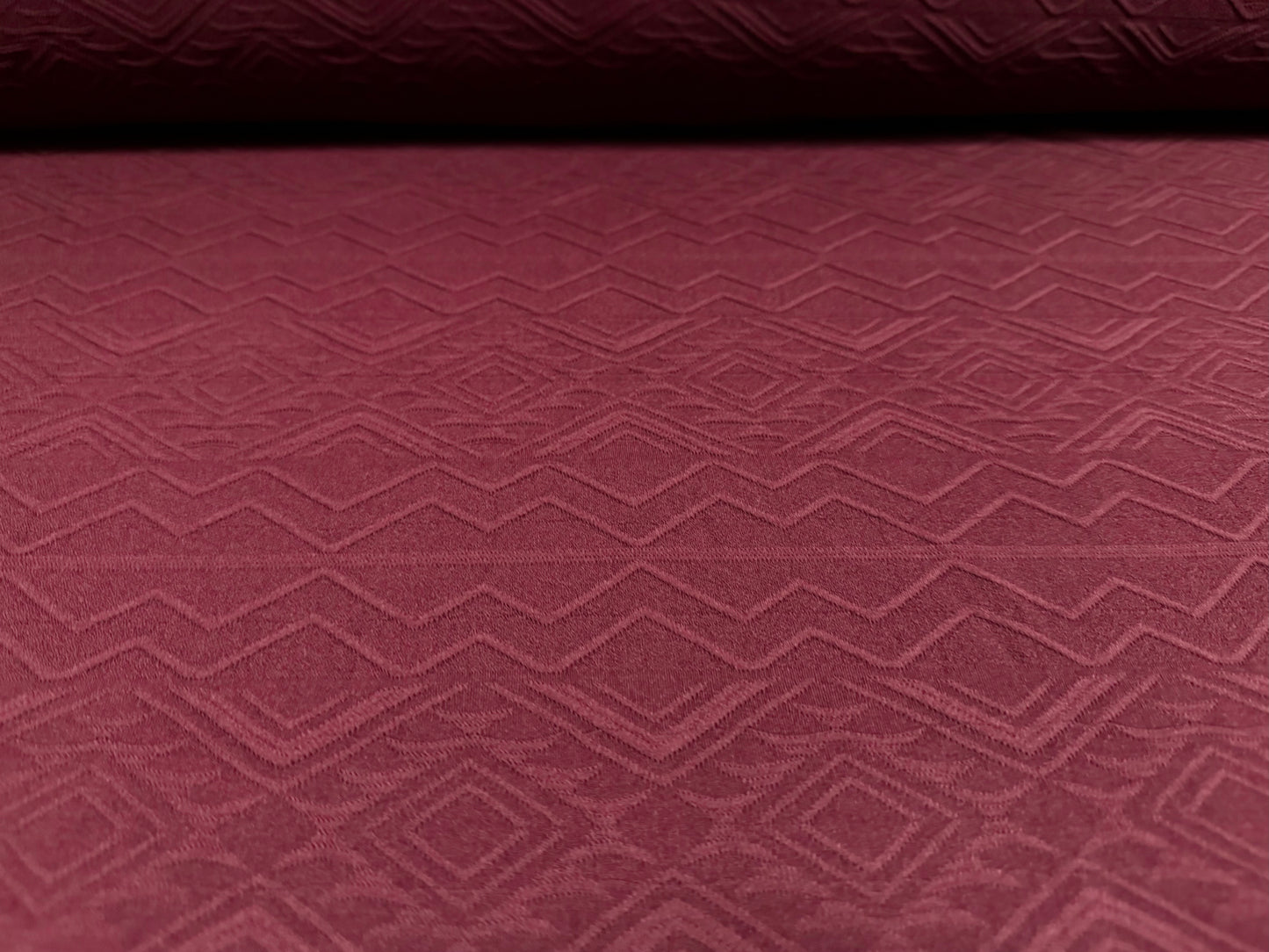 Stretch spandex jersey fabric, per metre - Aztec stripe jacquard - plum