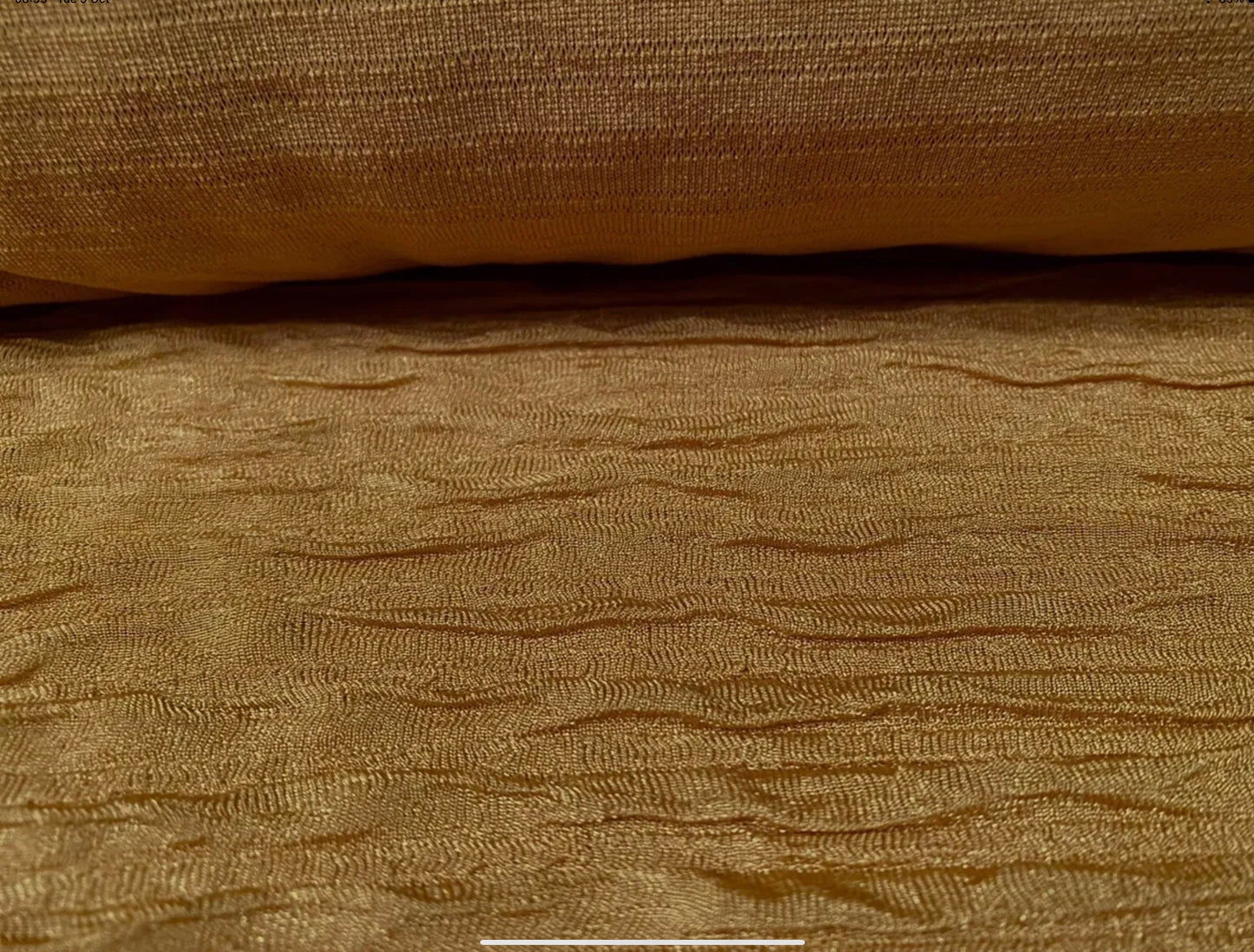 Ripple rib blister jacquard Stretch double jersey fabric, per metre - plain - dark mustard