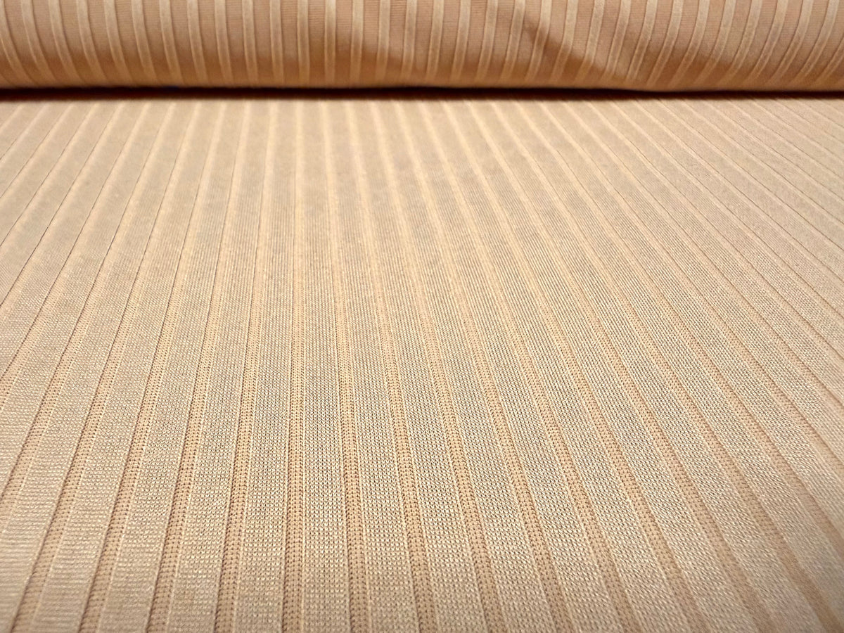 Stretch spandex rib jersey fabric, per metre - plain - skin tone