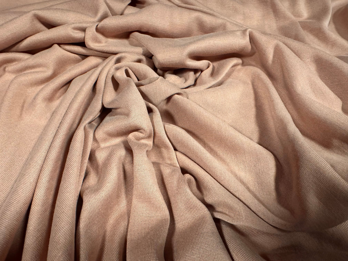 Powder touch single jersey dress fabric with comfort stretch, per metre - plain - nude