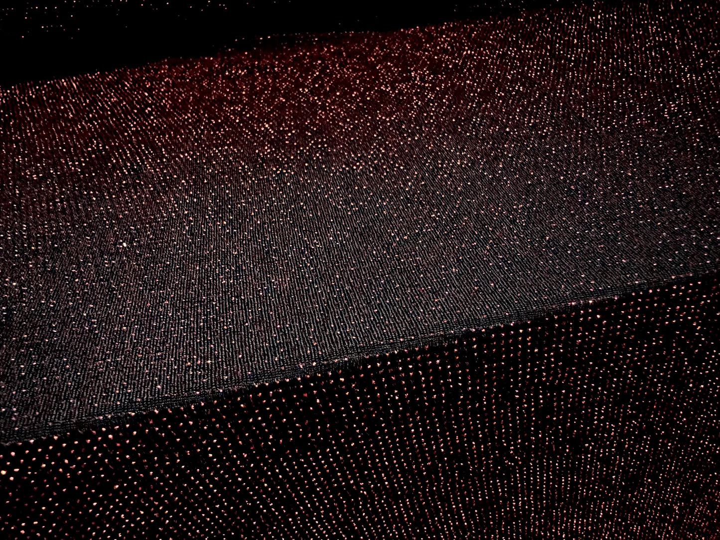 Metallic slinky stretch jersey fabric, per metre - black with red lurex