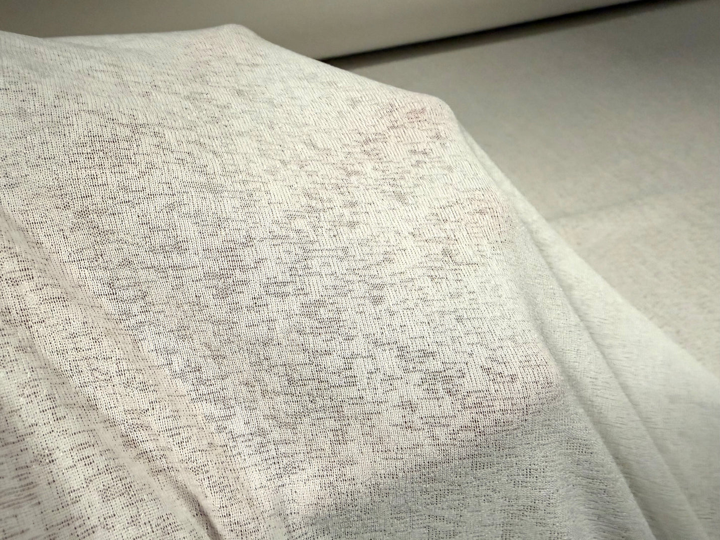 Thick & thin stretch spandex single jersey fashion fabric, per metre - plain - ivory