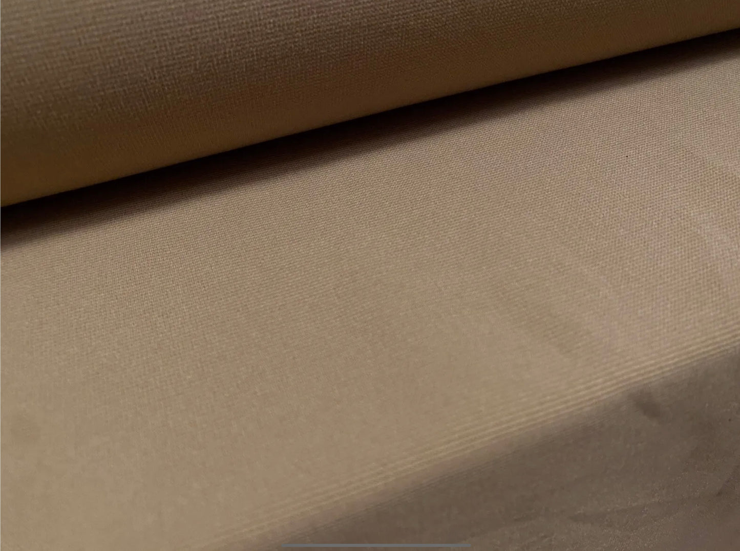Fine Ottoman Rib Stretch Spandex Double Jersey Fabric, Per Metre - Plain - tan