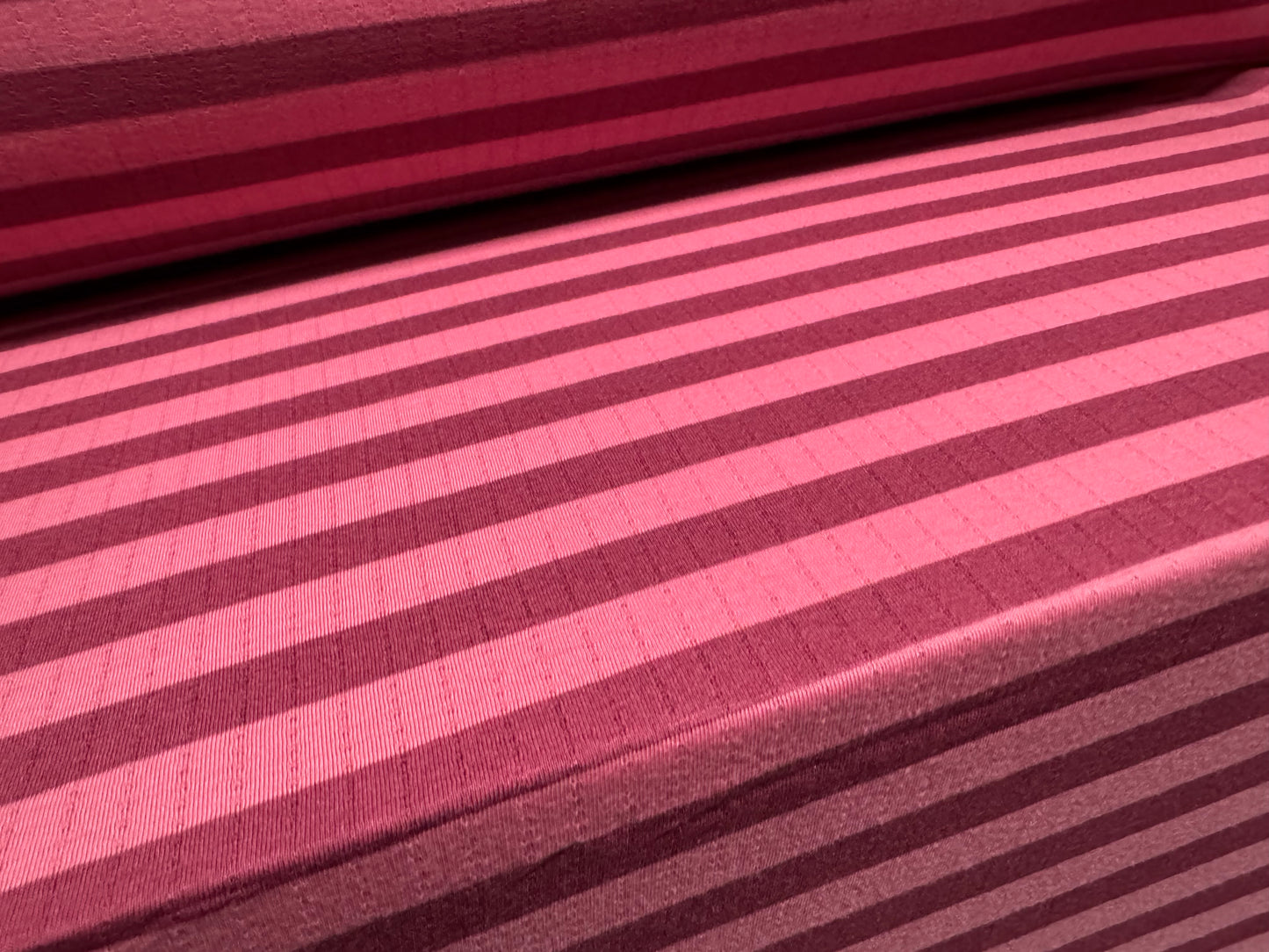 Viscose blend single jersey fabric, per metre - jacquard stripe - dark pink