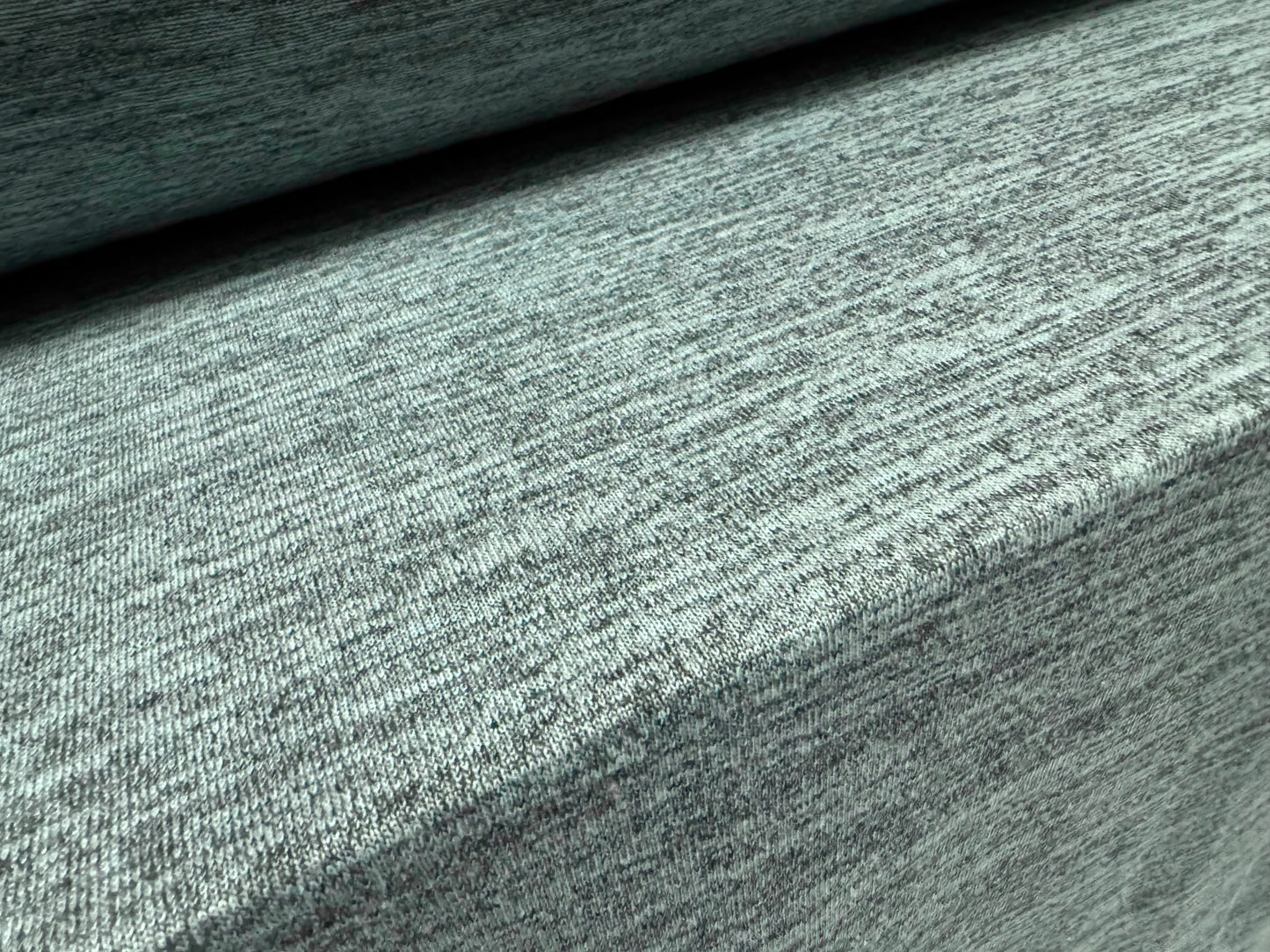 Single jersey knit fashion fabric, per metre - melange - aqua