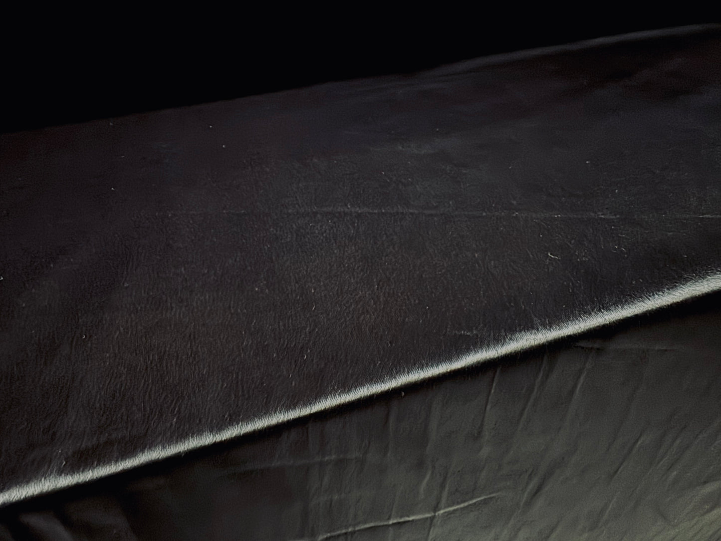 P.U. coated stretch spandex ciré wet look jersey fabric, per metre - plain - black