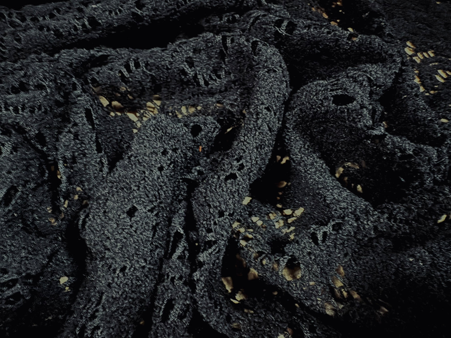 Flocked lace dress fabric, per metre - paisley flower - black