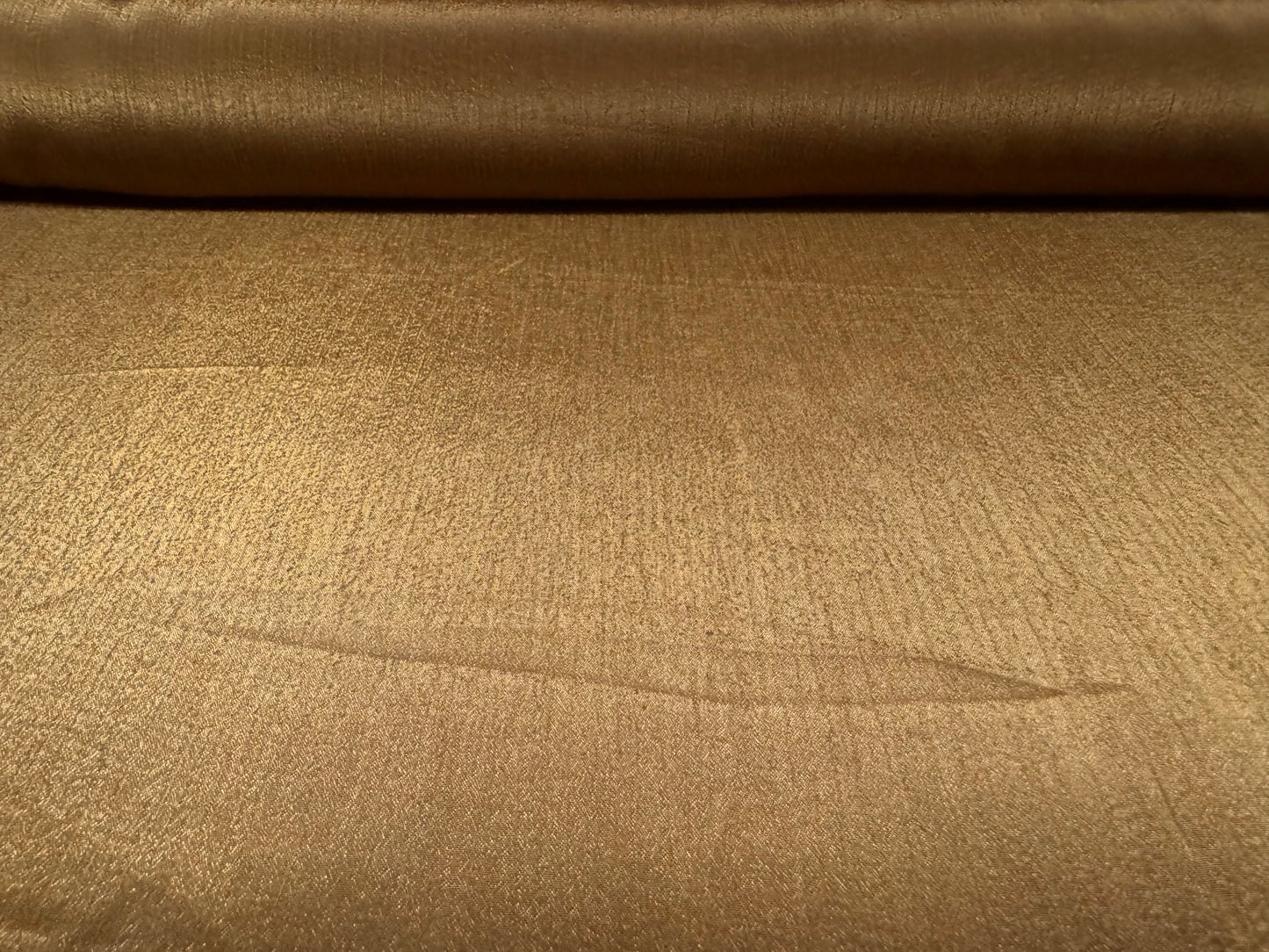 Crinkle crepe de chine woven dress fabric, per metre - plain - moss brown