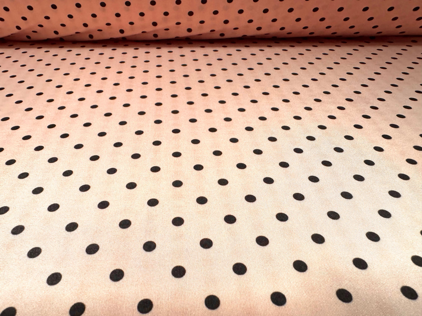 Soft touch stretch spandex single jersey fabric, per metre - spot print - pink