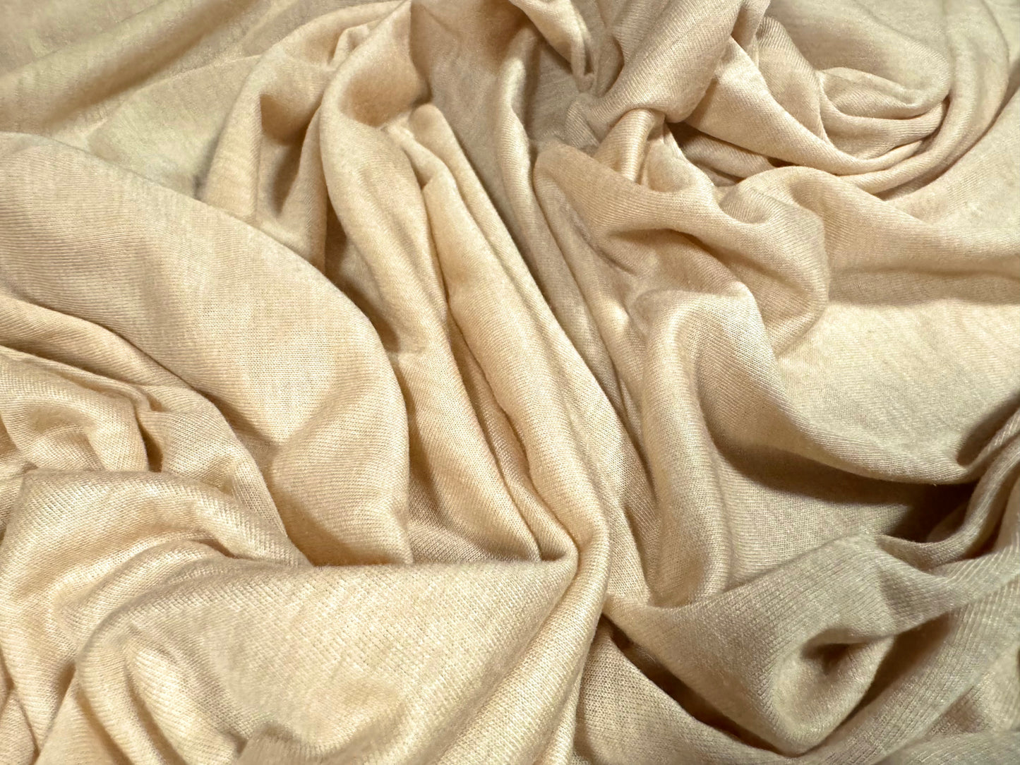 Lightweight viscose single jersey fabric, per metre - plain - nude