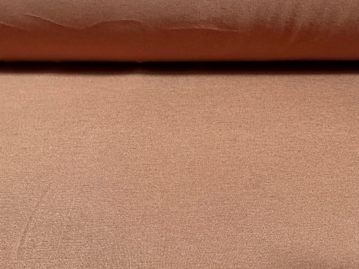 Viscose spandex stretch single jersey fabric, per metre - plain - Sienna brown