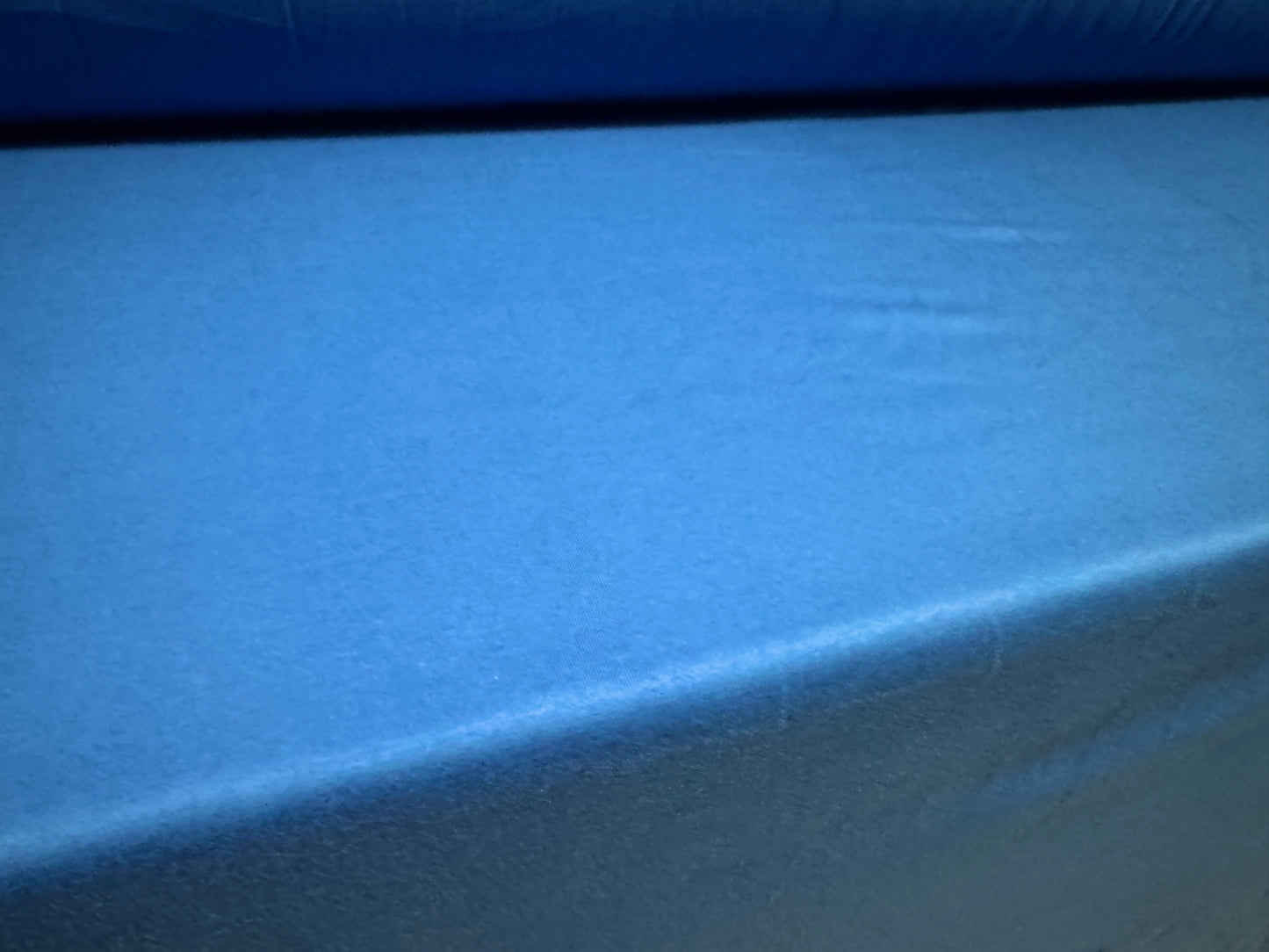 Cotton spandex stretch single jersey fabric, per metre - plain - cobalt blue