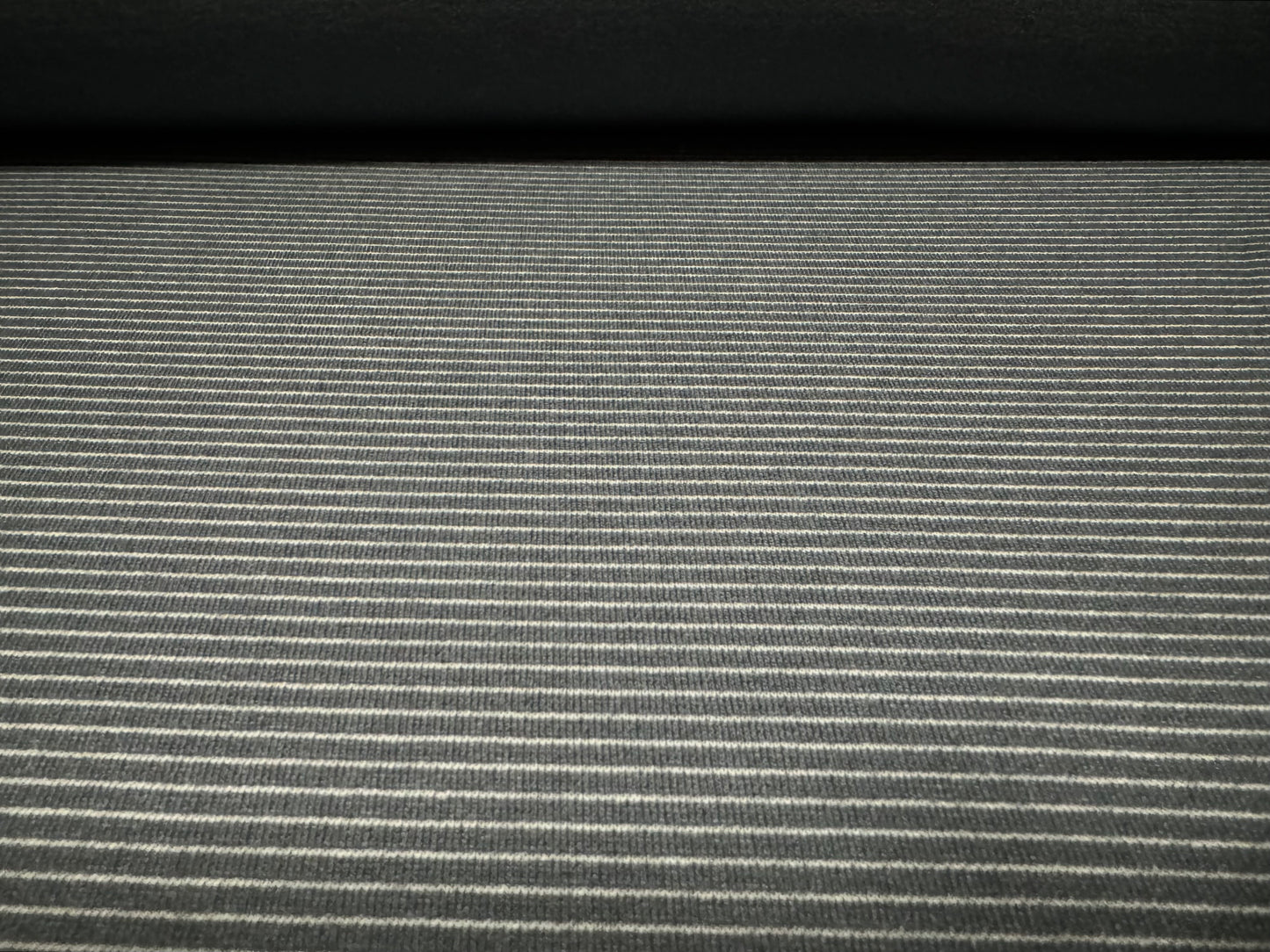 Ponte Roma double jersey knit stretch fabric, per metre - pinstripe - grey