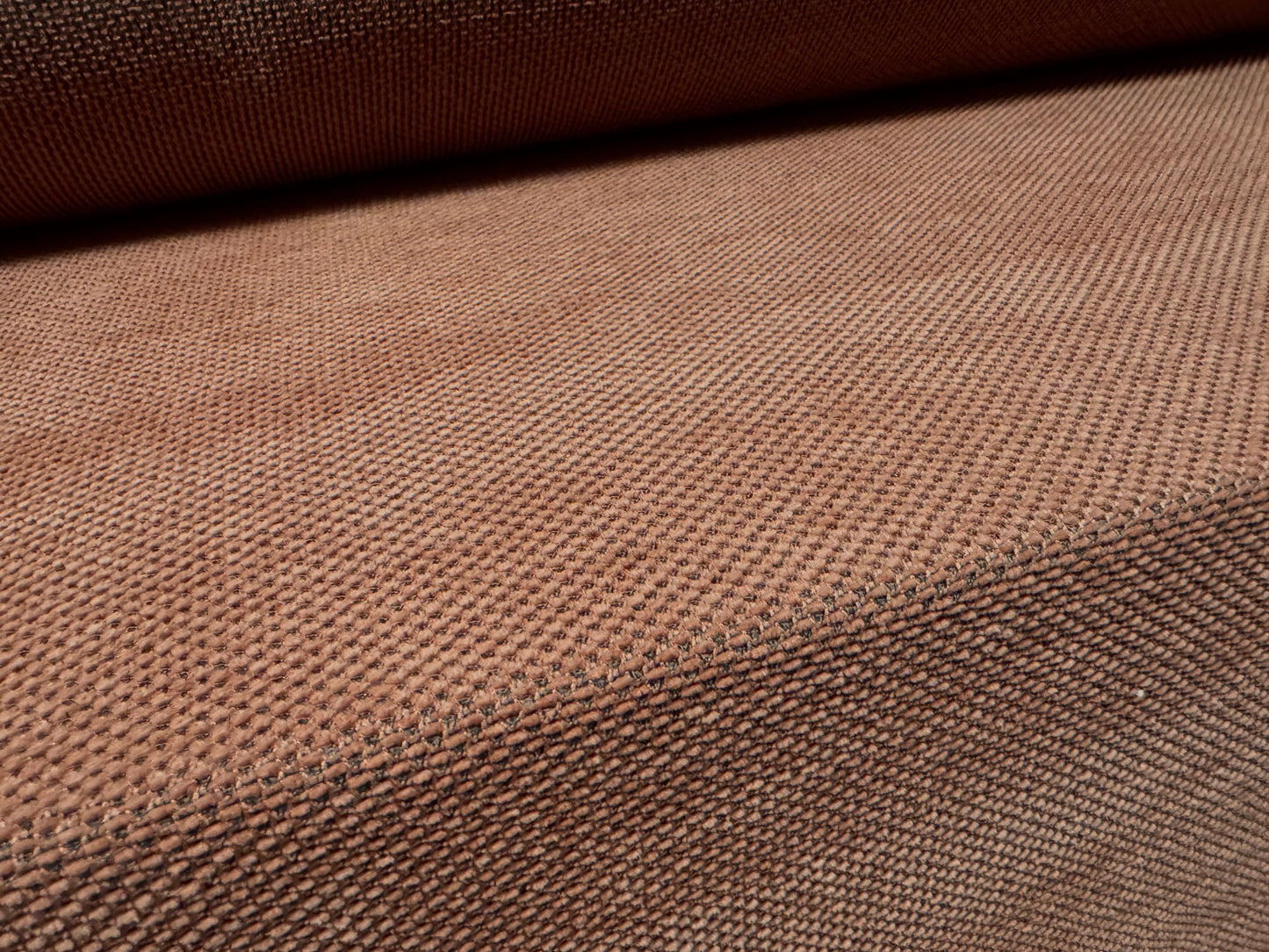 Ascot Tweed upholstery fabric, per metre - semi-plain - rust