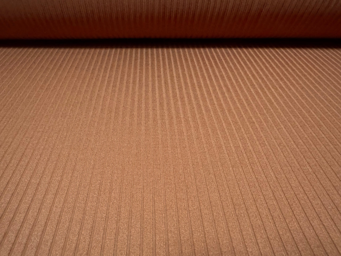 Spandex rib stretch jersey fabric, per metre - cinnamon
