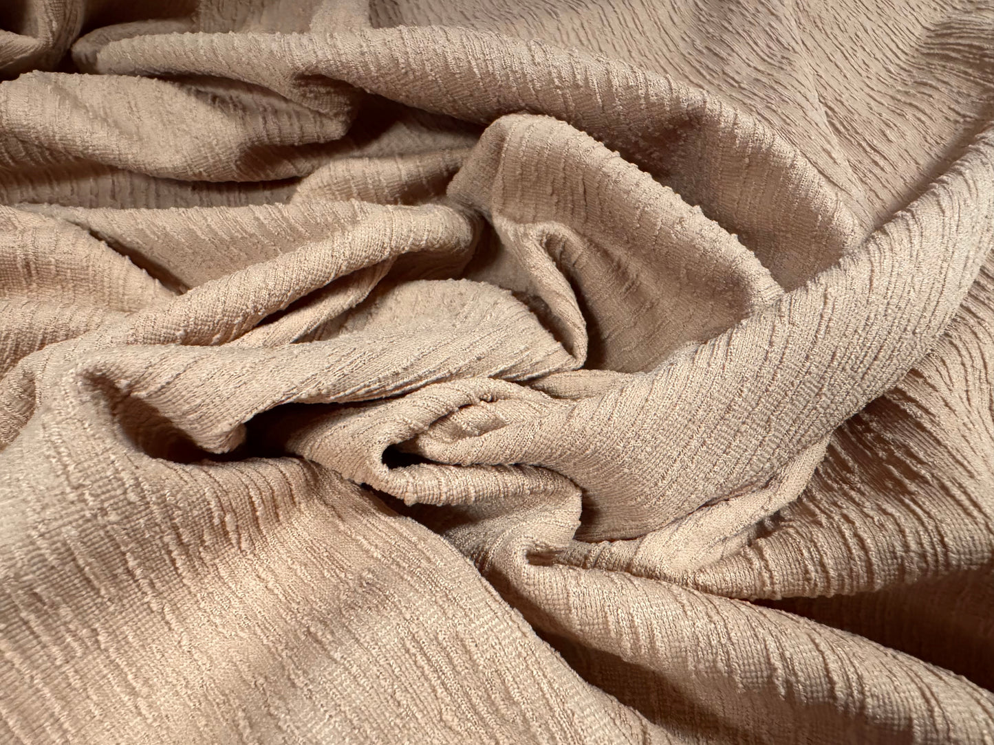 Treebark jacquard stretch spandex double jersey fabric, per metre - nude