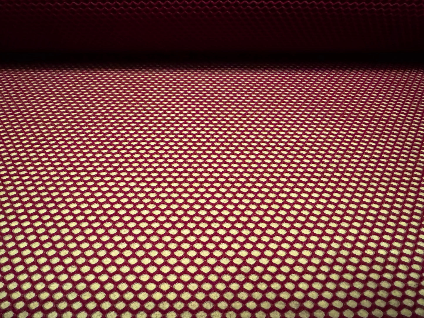 Fishnet stretch spandex mesh jersey fabric, per metre - burgundy