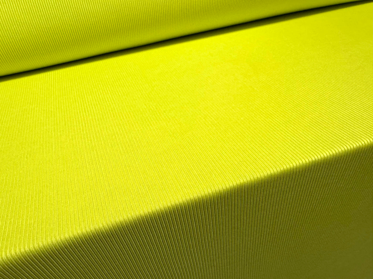 Stretch spandex rib jersey dress fabric, per metre - plain - lime
