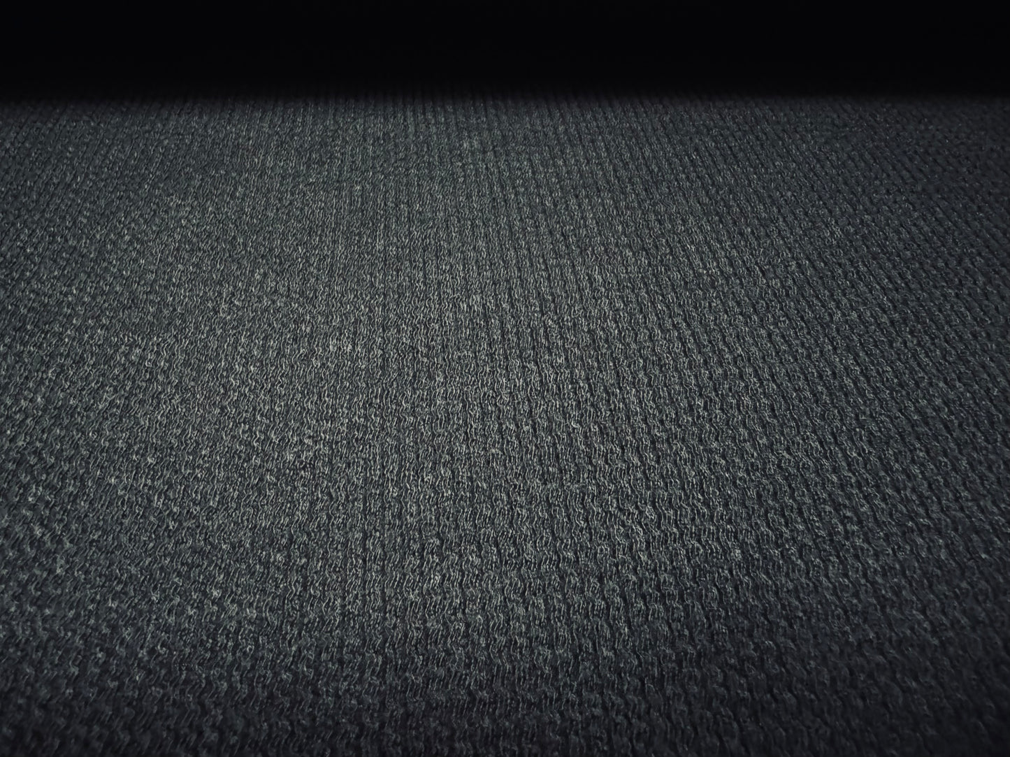 Thermal rib stretch spandex jersey knit fabric, per metre - plain - black