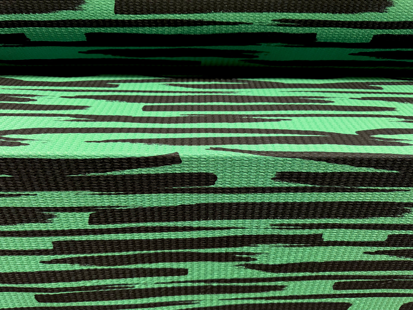 Stretch spandex jacquard jersey dress fabric, per metre - brushstroke print - emerald green