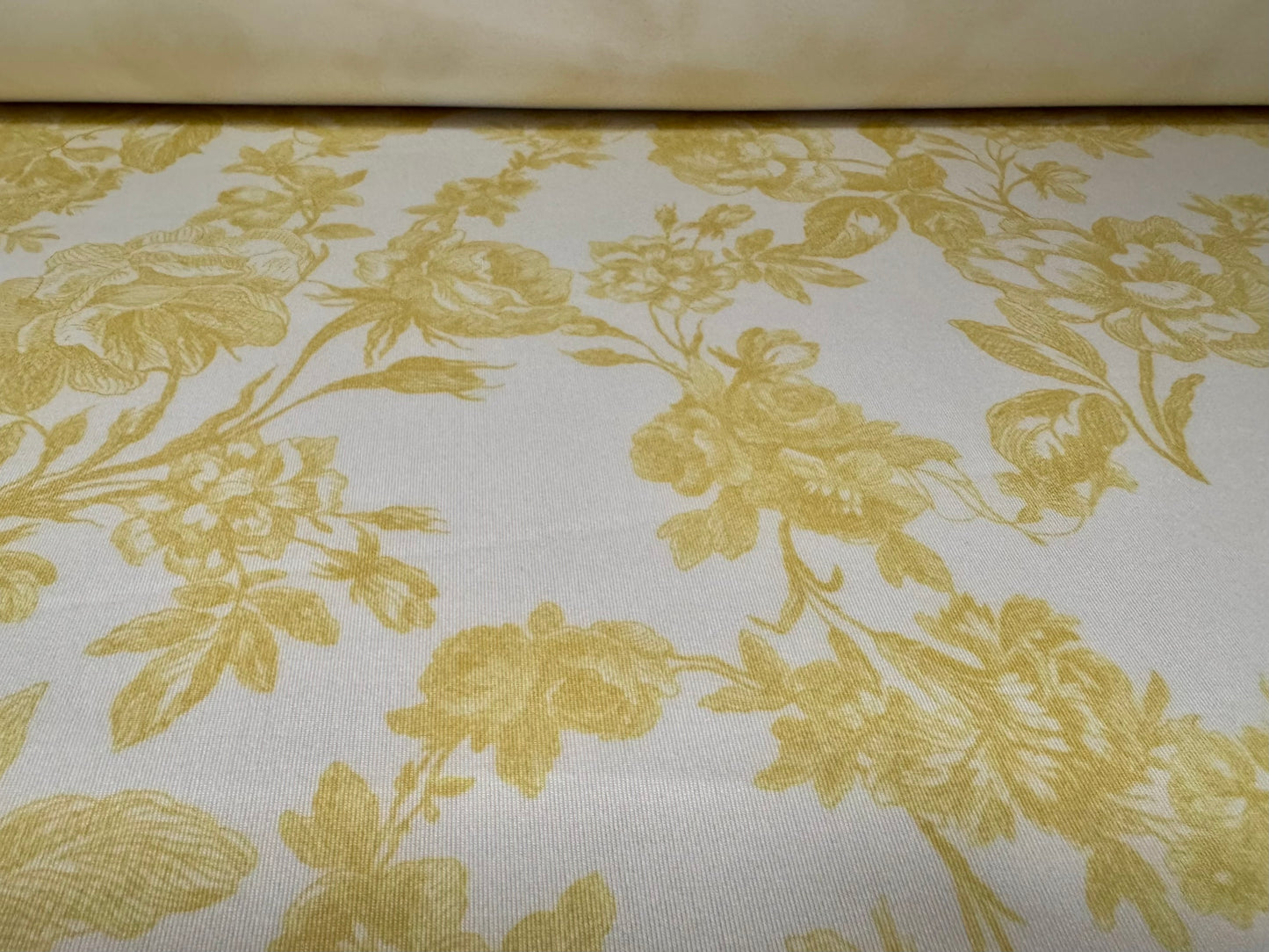 Sandwich Scuba Stretch spandex double jersey fabric, per metre - Toile De Jouy print - chartreuse