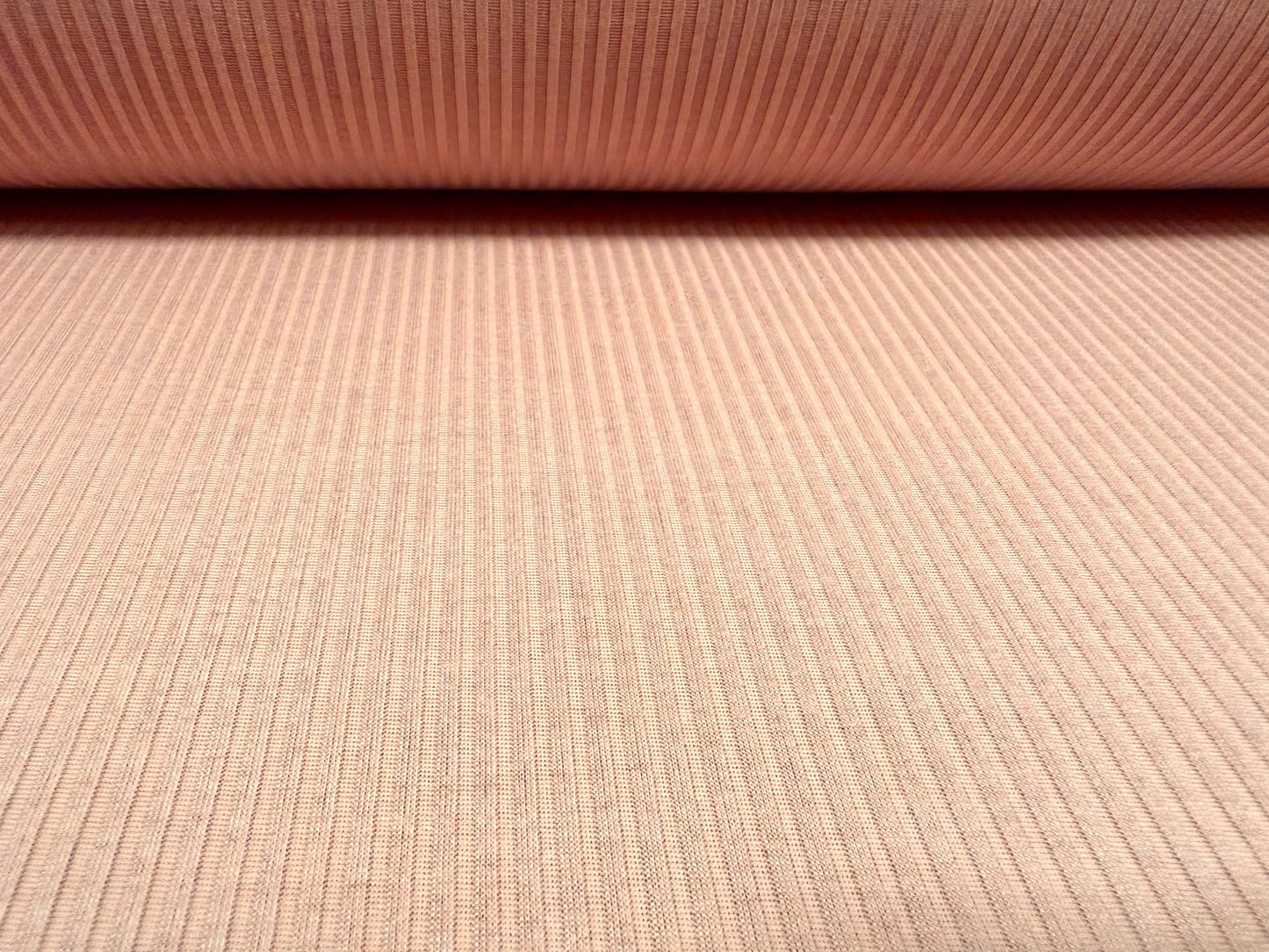 Ribbed jersey knit fabric, per metre - pink