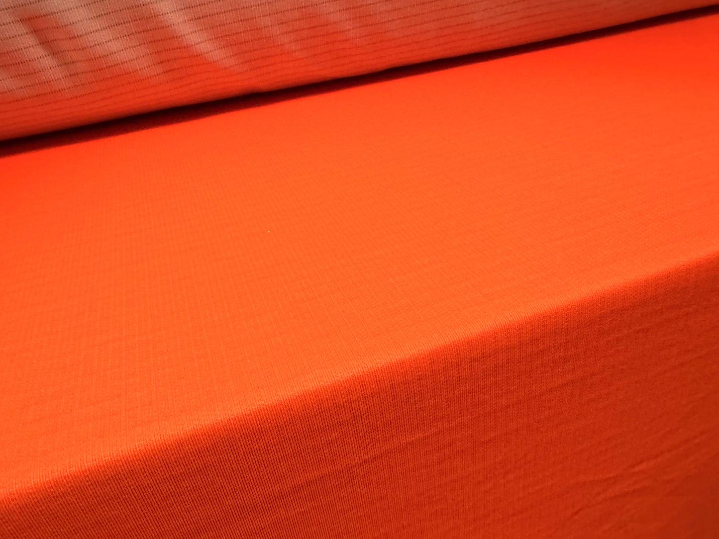 Flame retardant double jersey fabric, per metre - plain - hi vis orange