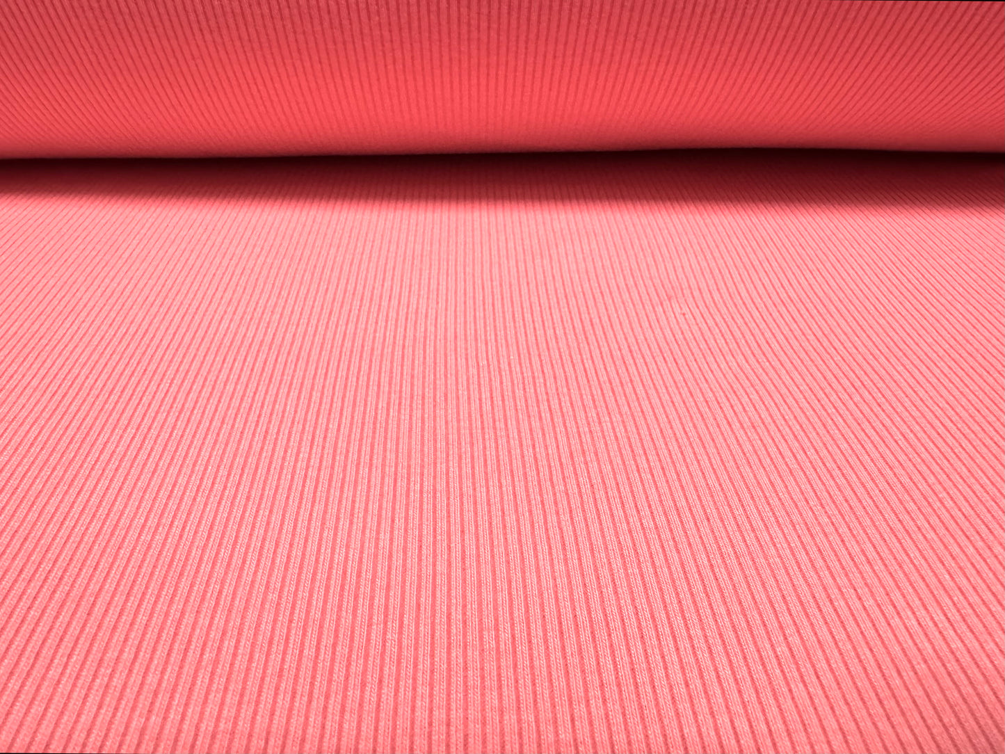 Cotton spandex stretch rib jersey fabric, per metre - plain - pink