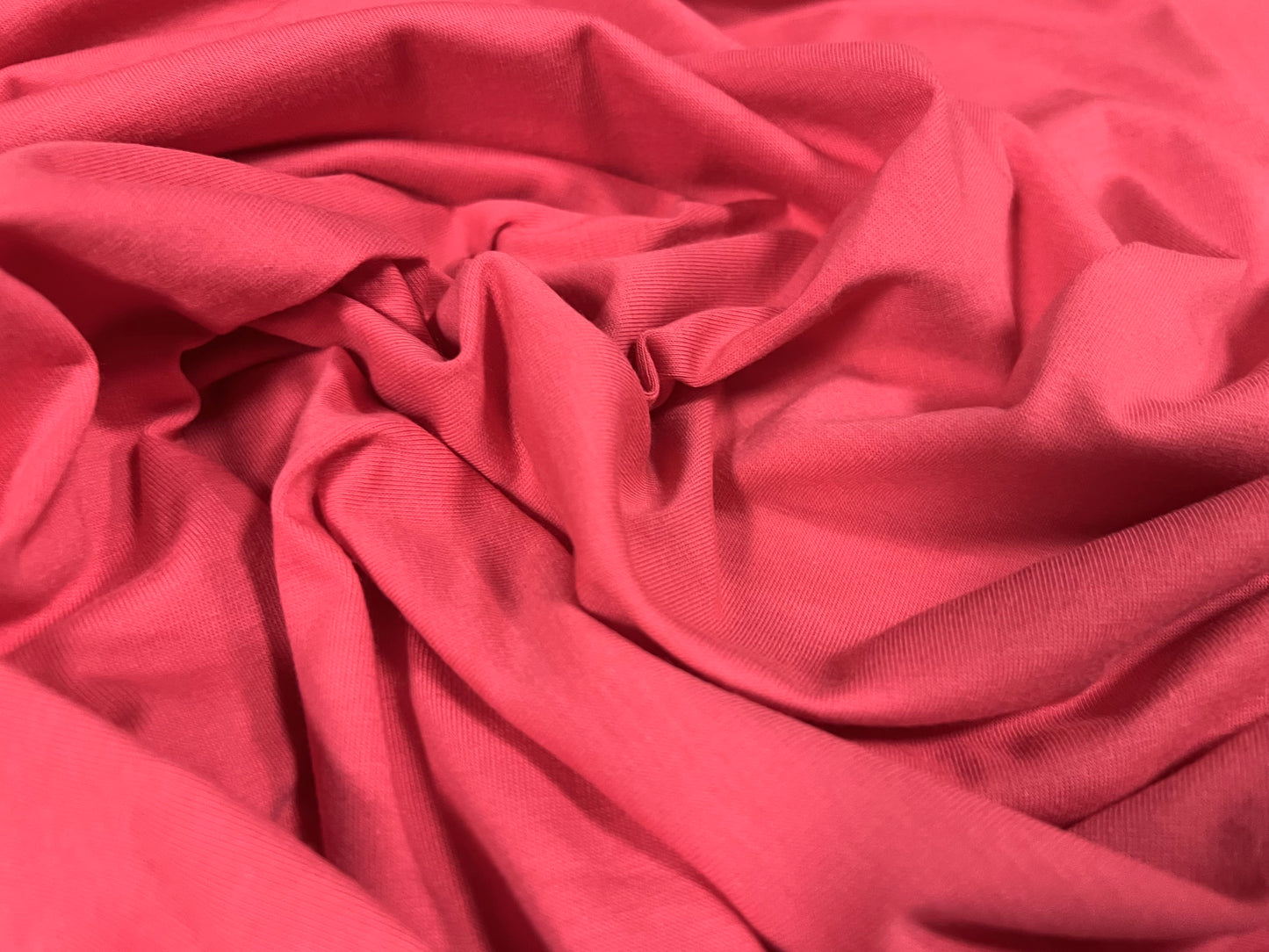Cotton spandex stretch single jersey fabric, per metre - plain - bubblegum pink