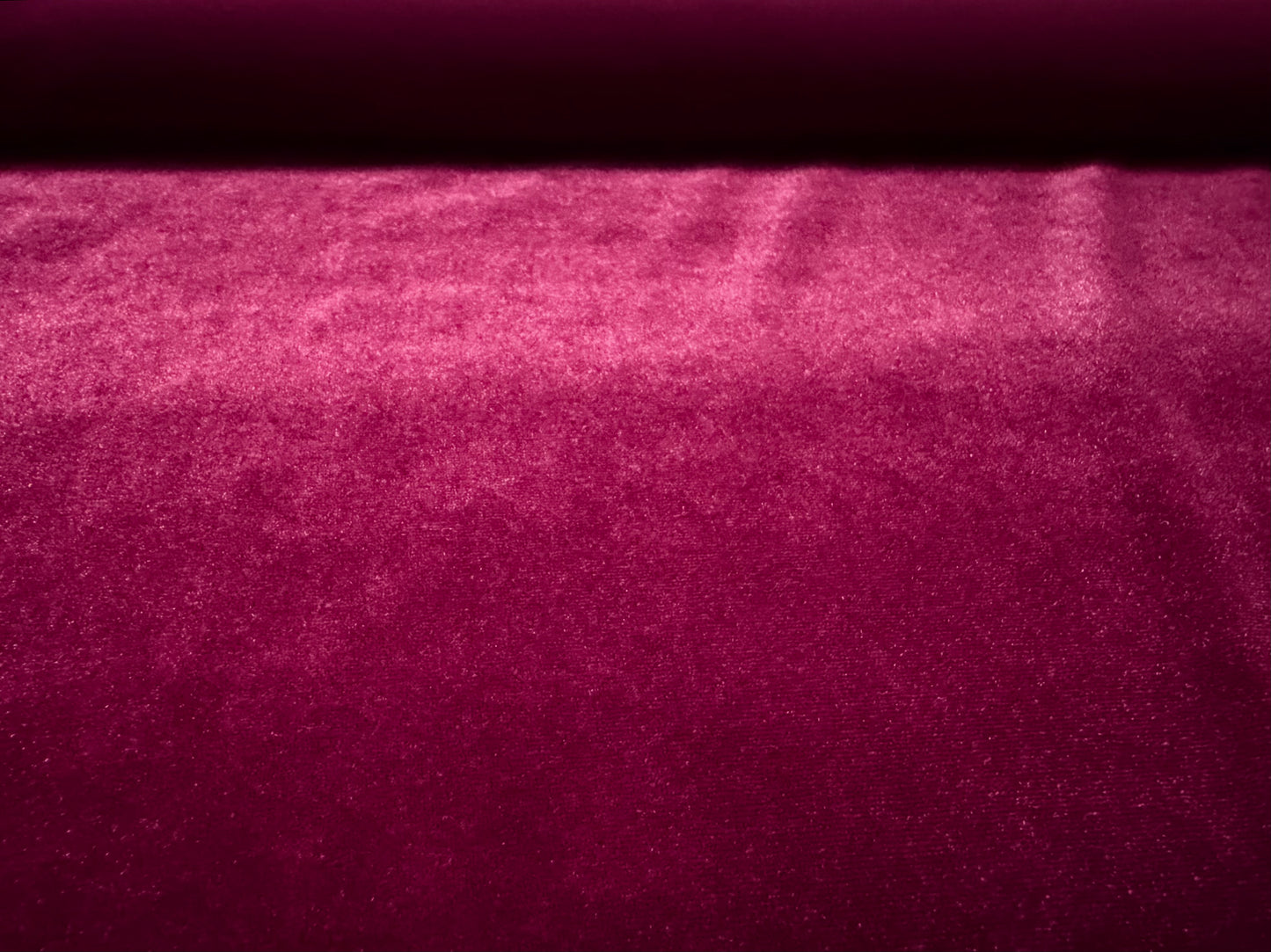 Spandex velvet stretch dress fabric, per metre - plain - deep magenta