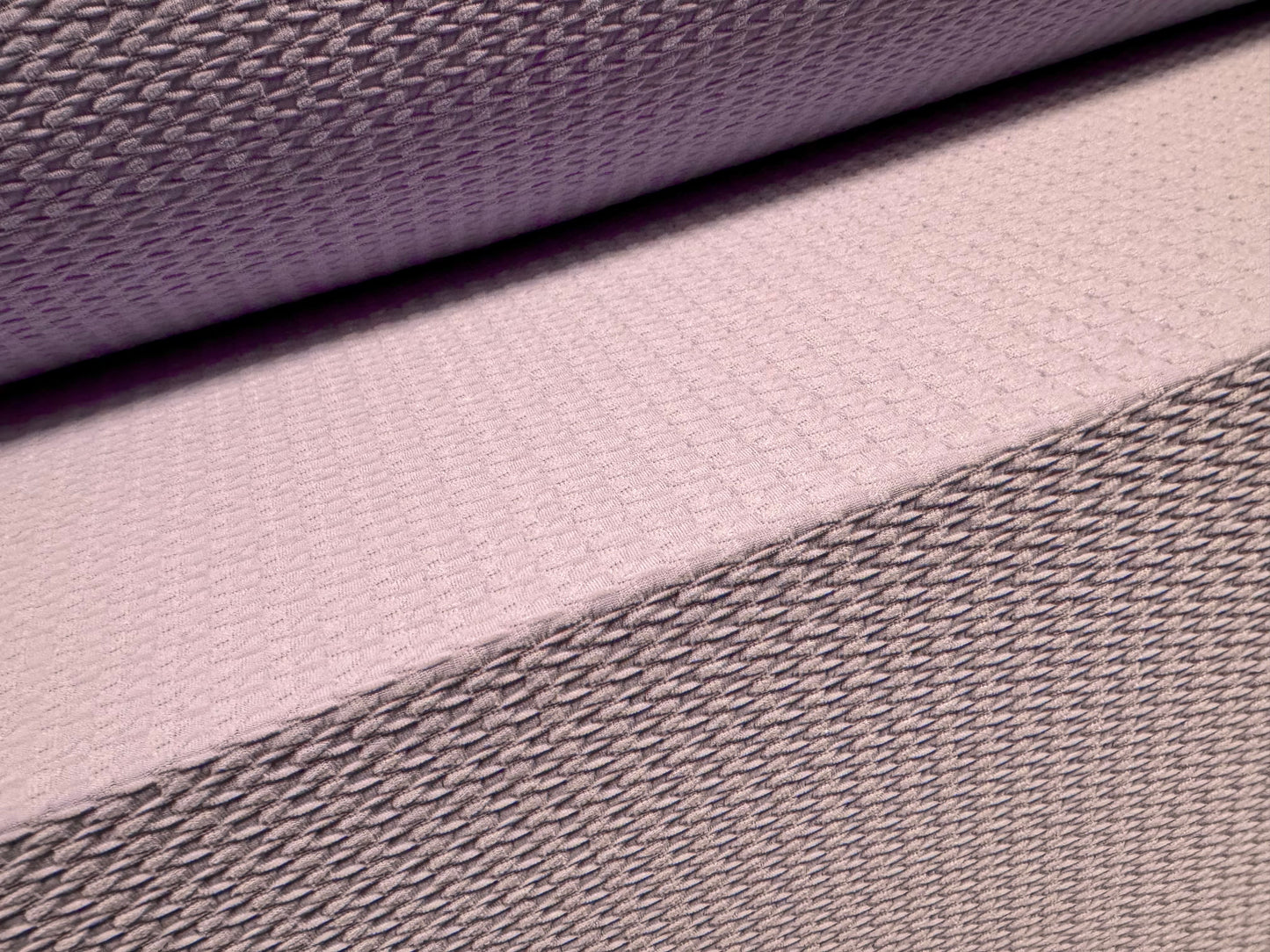 Double jersey knit stretch spandex fabric, per metre - jacquard - lilac