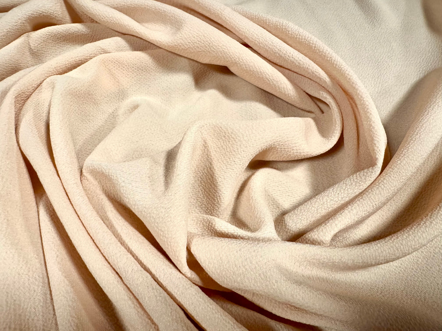 Bubble crepe woven dress fabric, per metre - plain - light nude