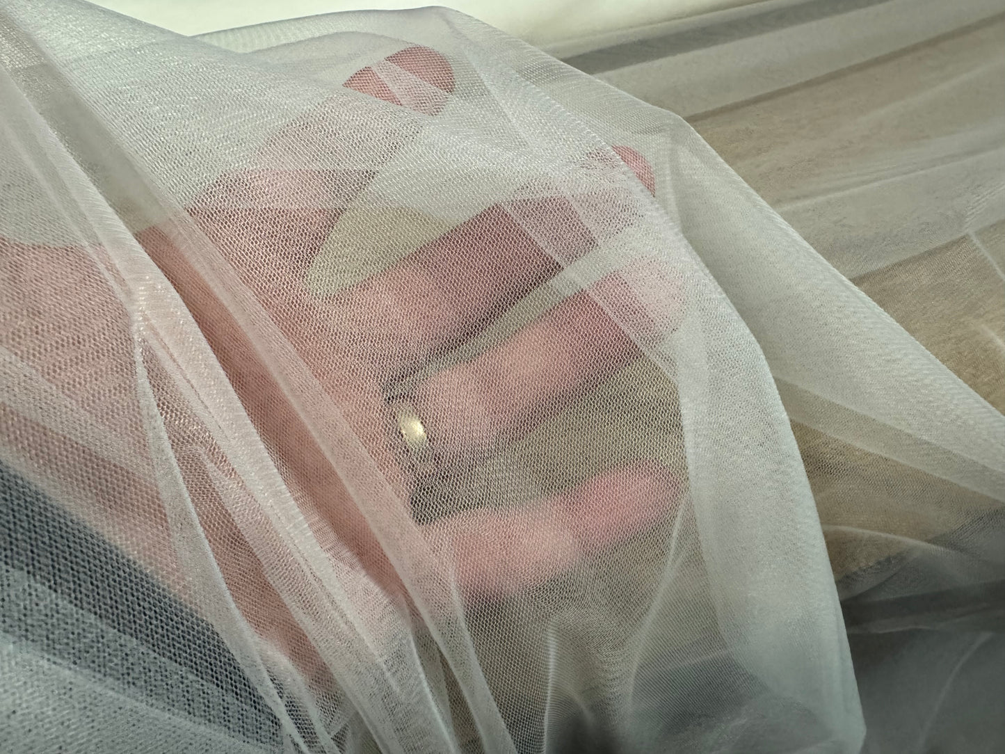 Lightweight double width voile fabric, per metre - plain - off white