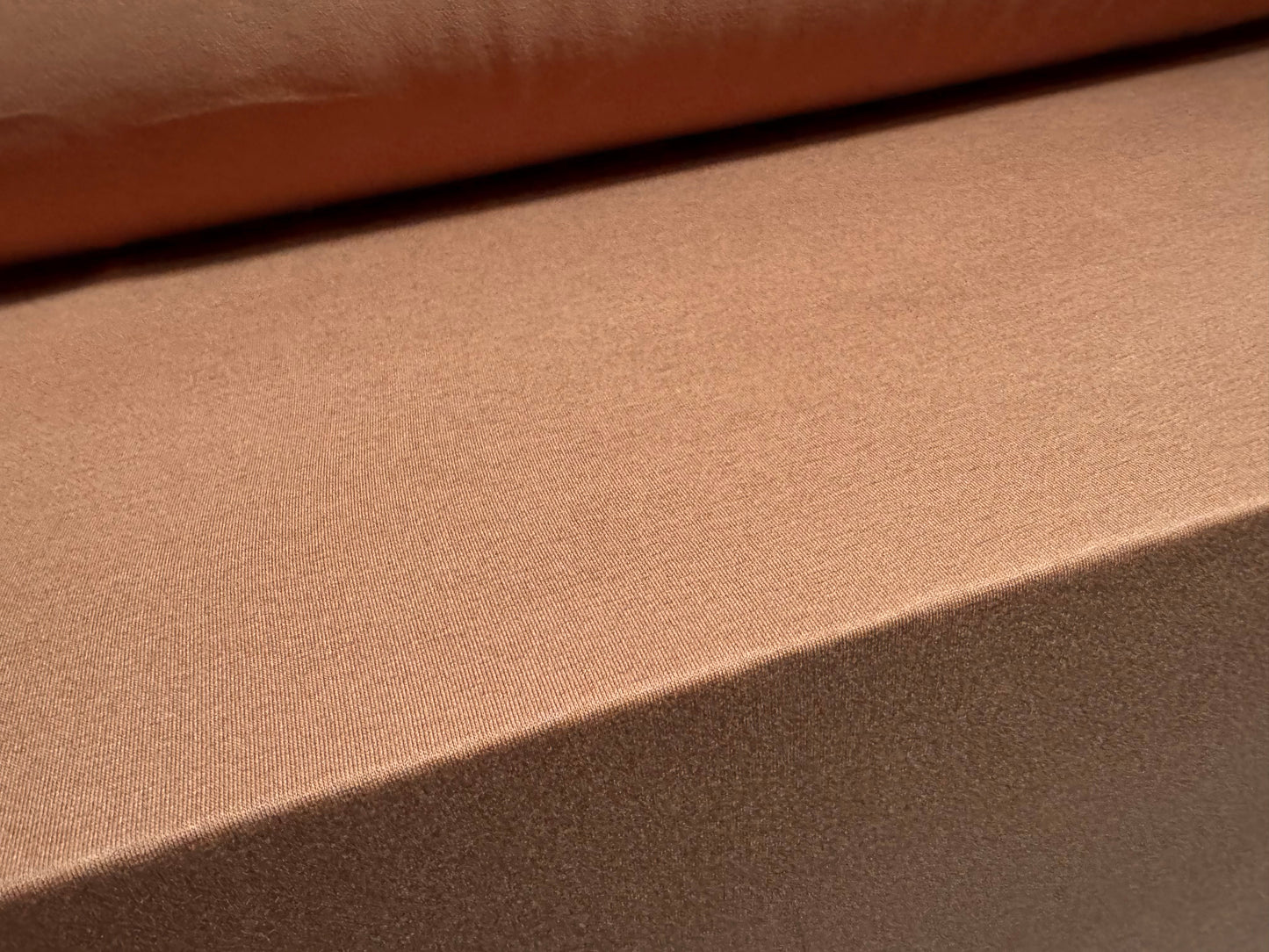 Viscose spandex stretch single jersey fabric, per metre - plain - Sienna brown